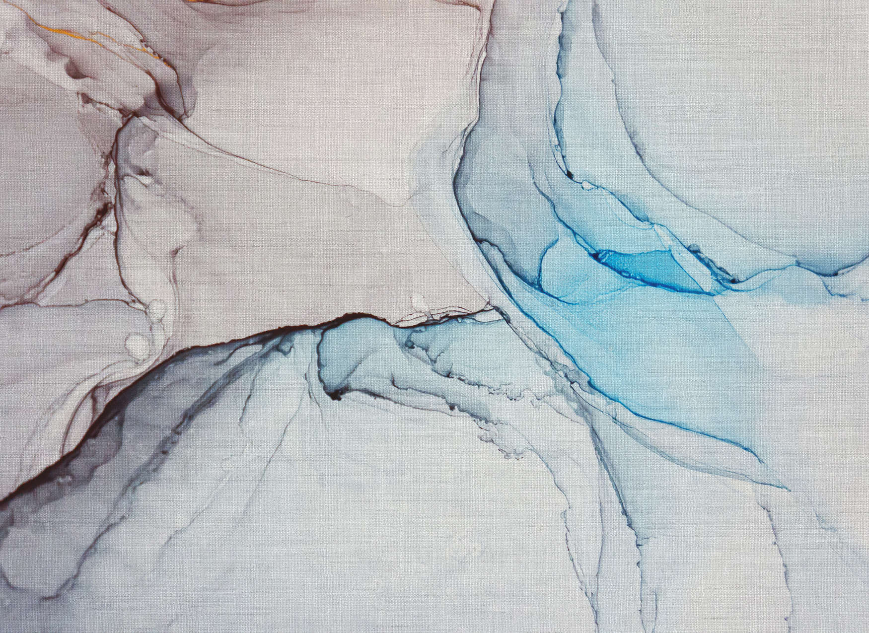             Linen Look Marble Pattern Wallpaper - Blue, Grey
        