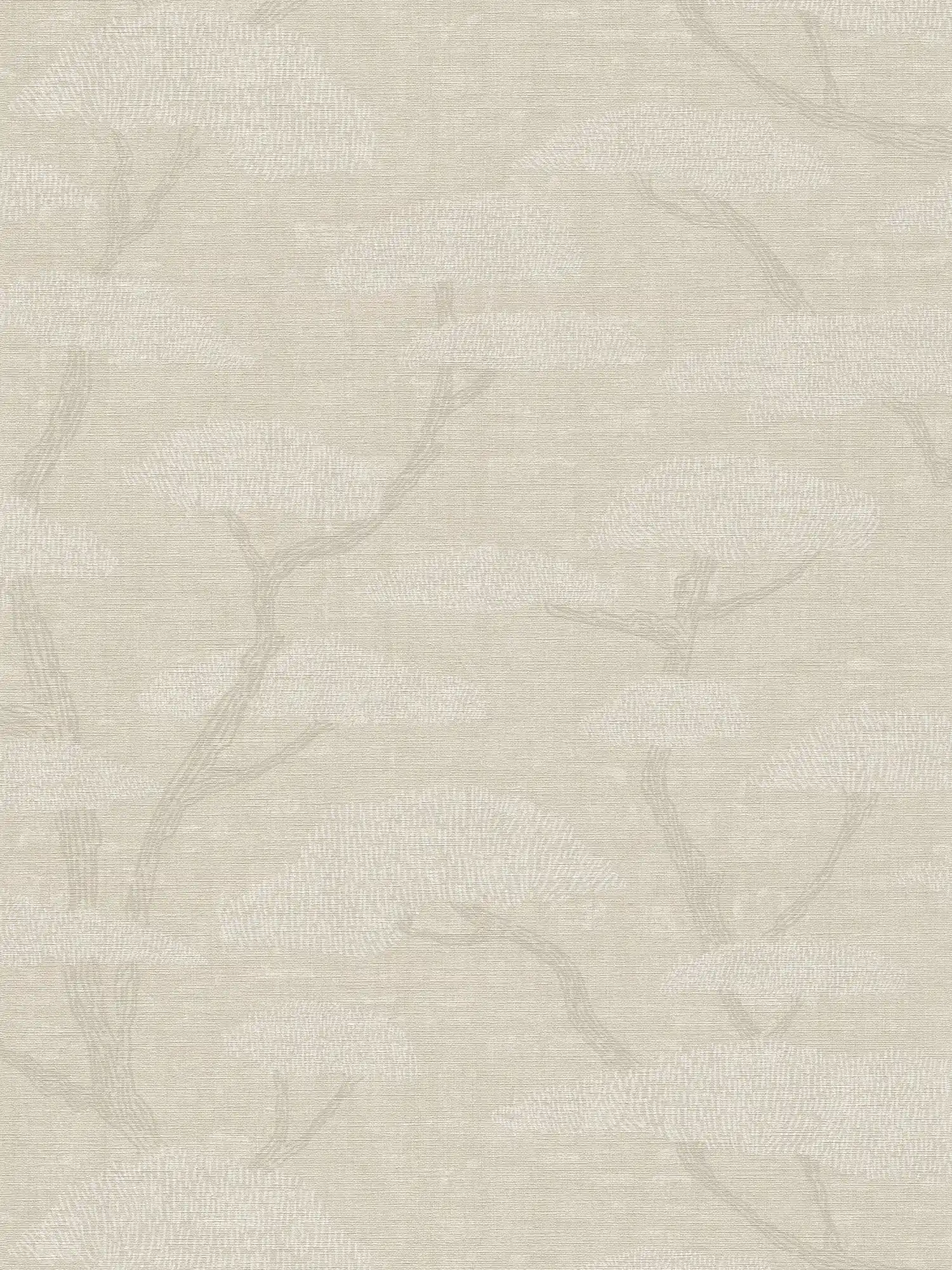             Non-woven wallpaper pine forest in retro look - beige
        