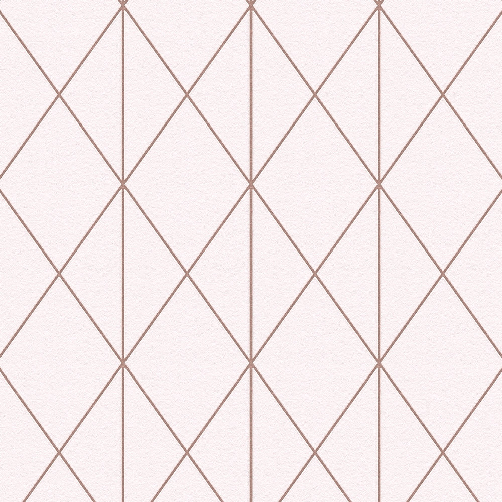            Papel pintado de diseño gráfico con acento metálico - rosa
        