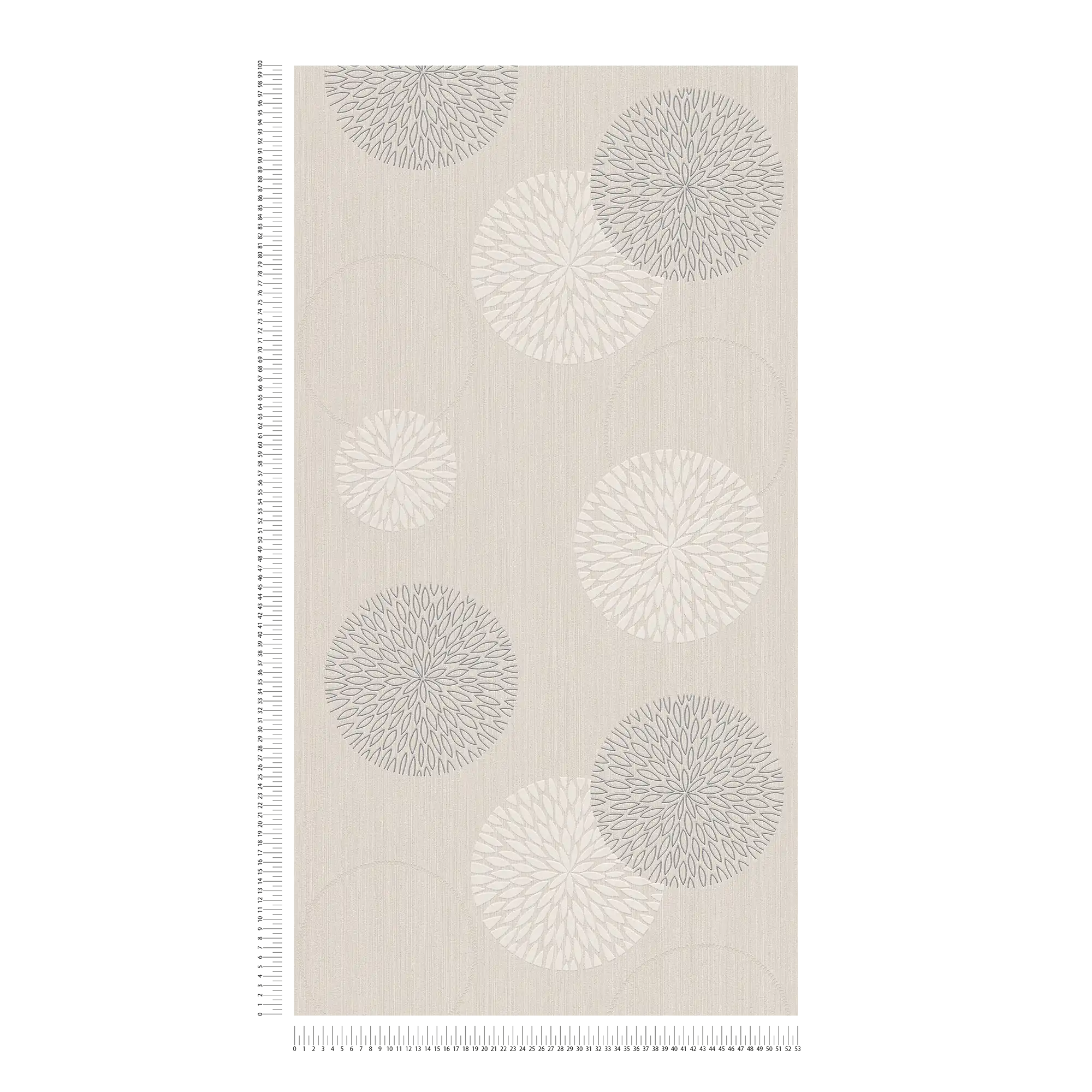             Carta da parati in tessuto non tessuto con disegno floreale astratto - beige, metallizzato
        