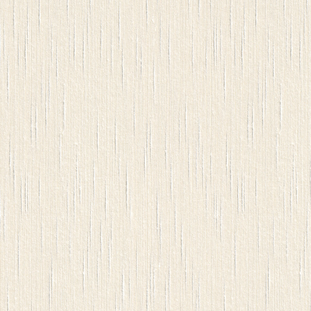             Non-woven wallpaper cream plain with textile texture in Dupion style
        