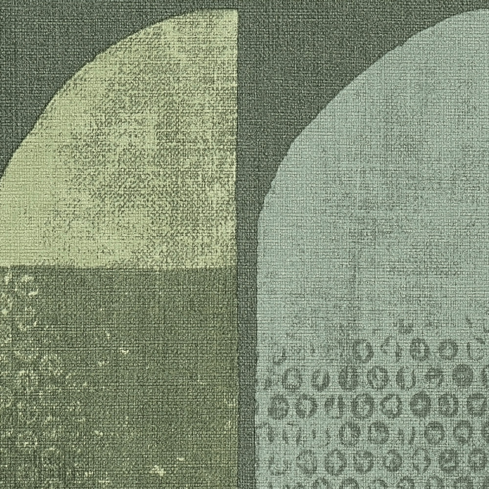             Wallpaper geometric retro pattern, Scandinavian style - green
        