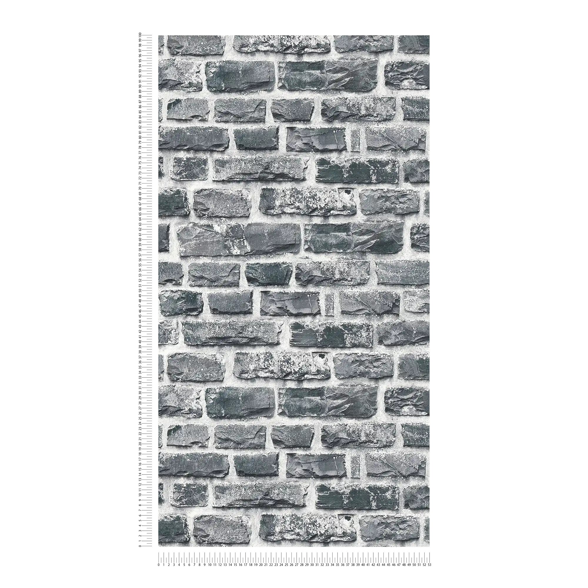             Carta da parati effetto pietra con pietre di cava, pietra naturale - grigio, nero
        