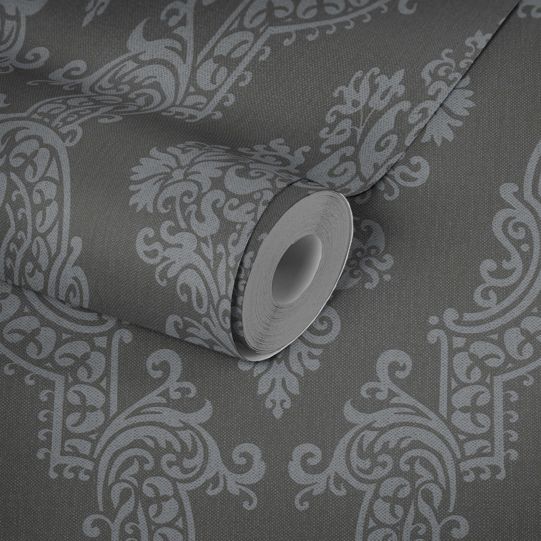             Classic ornament wallpaper with floral pattern - grey
        