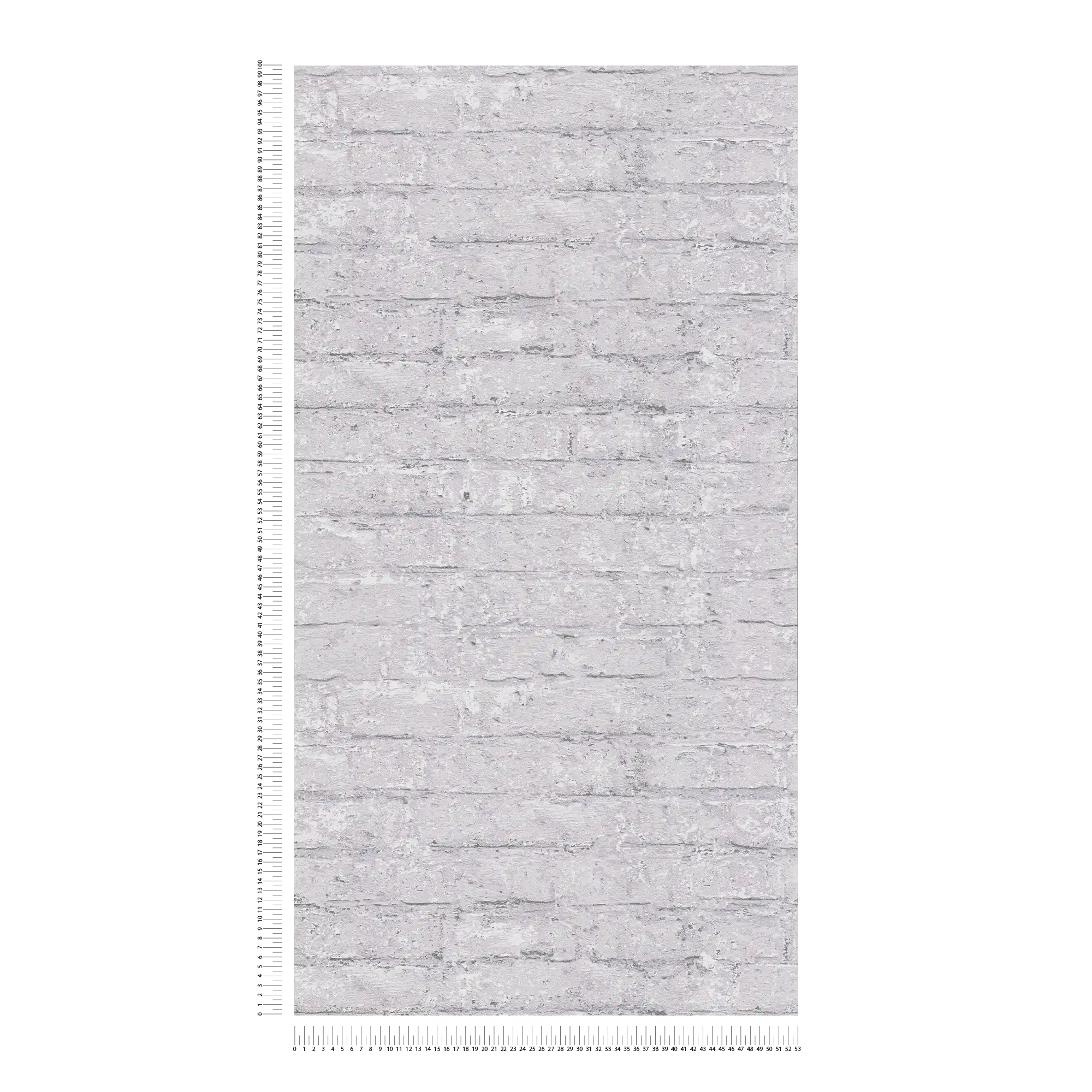             papier peint en papier intissé clair à l'aspect brique discret - gris clair
        