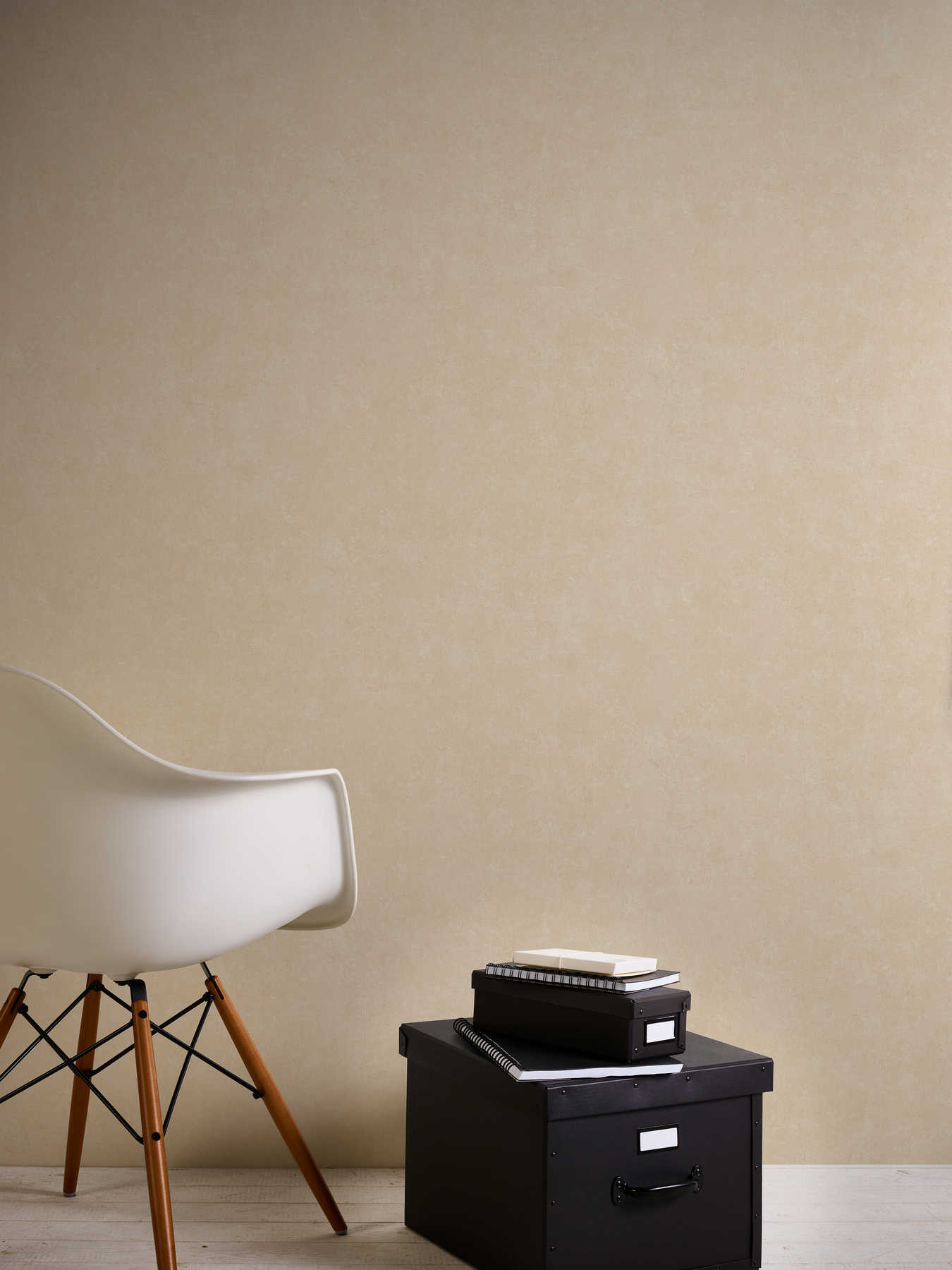             behang effen met kleur arceringen in vintage look - beige
        