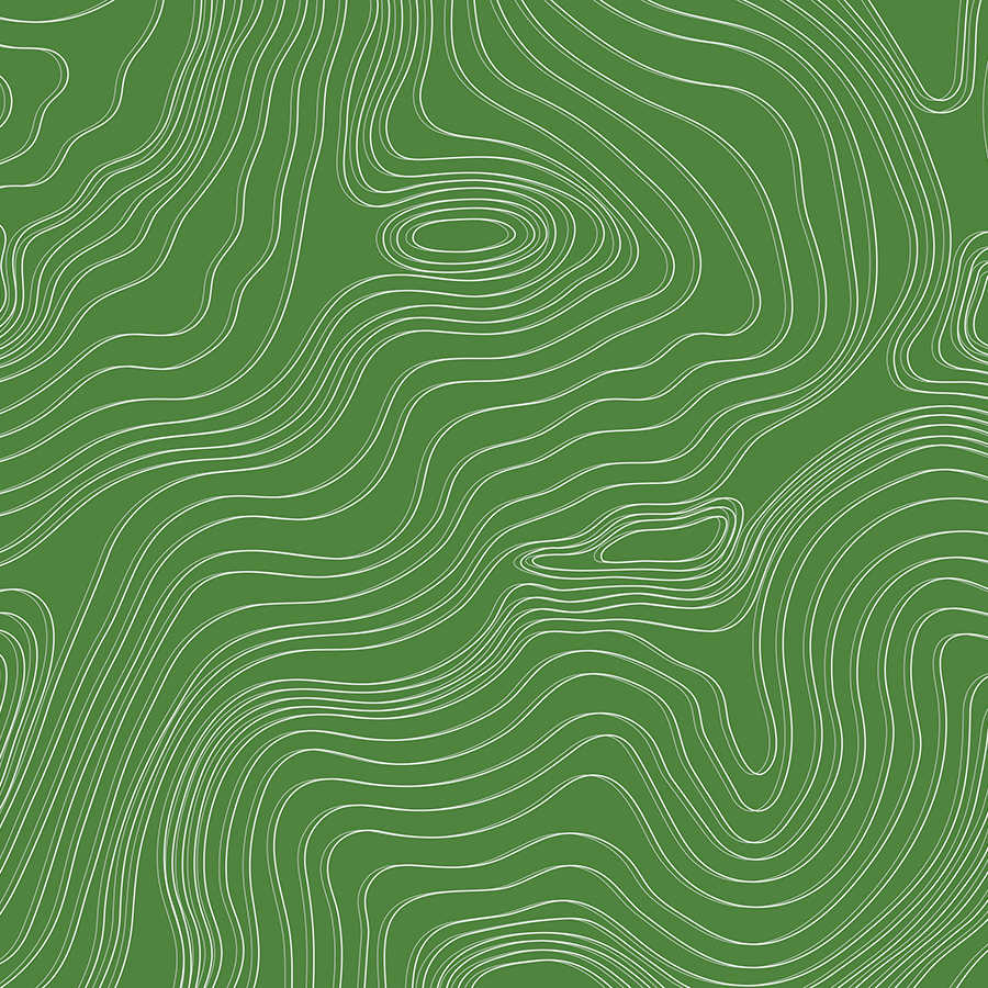 Designbehang golven en cirkels patroon groen op mat glad vlies
