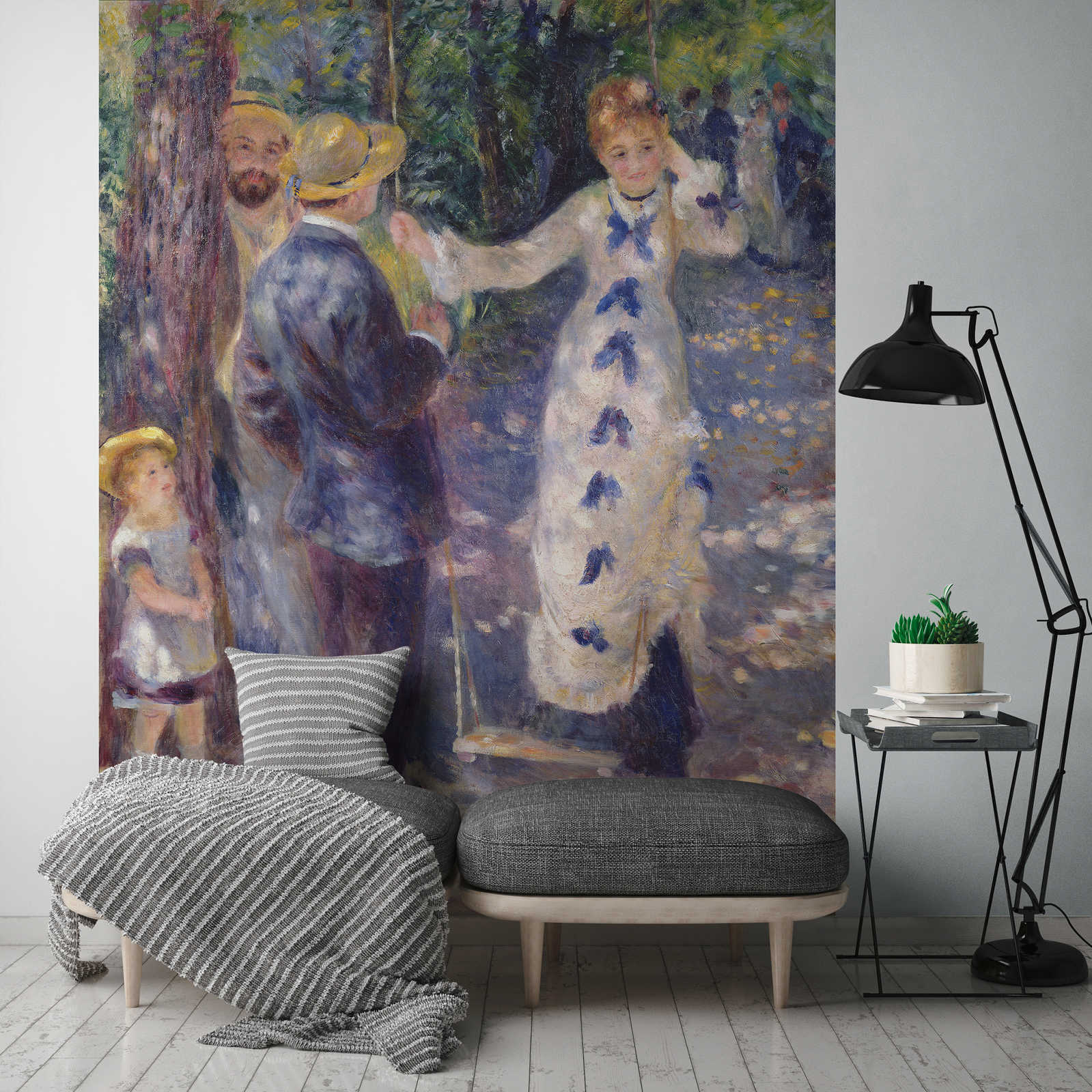             Muurschildering "Op de schommel" door Pierre Auguste Renoir
        