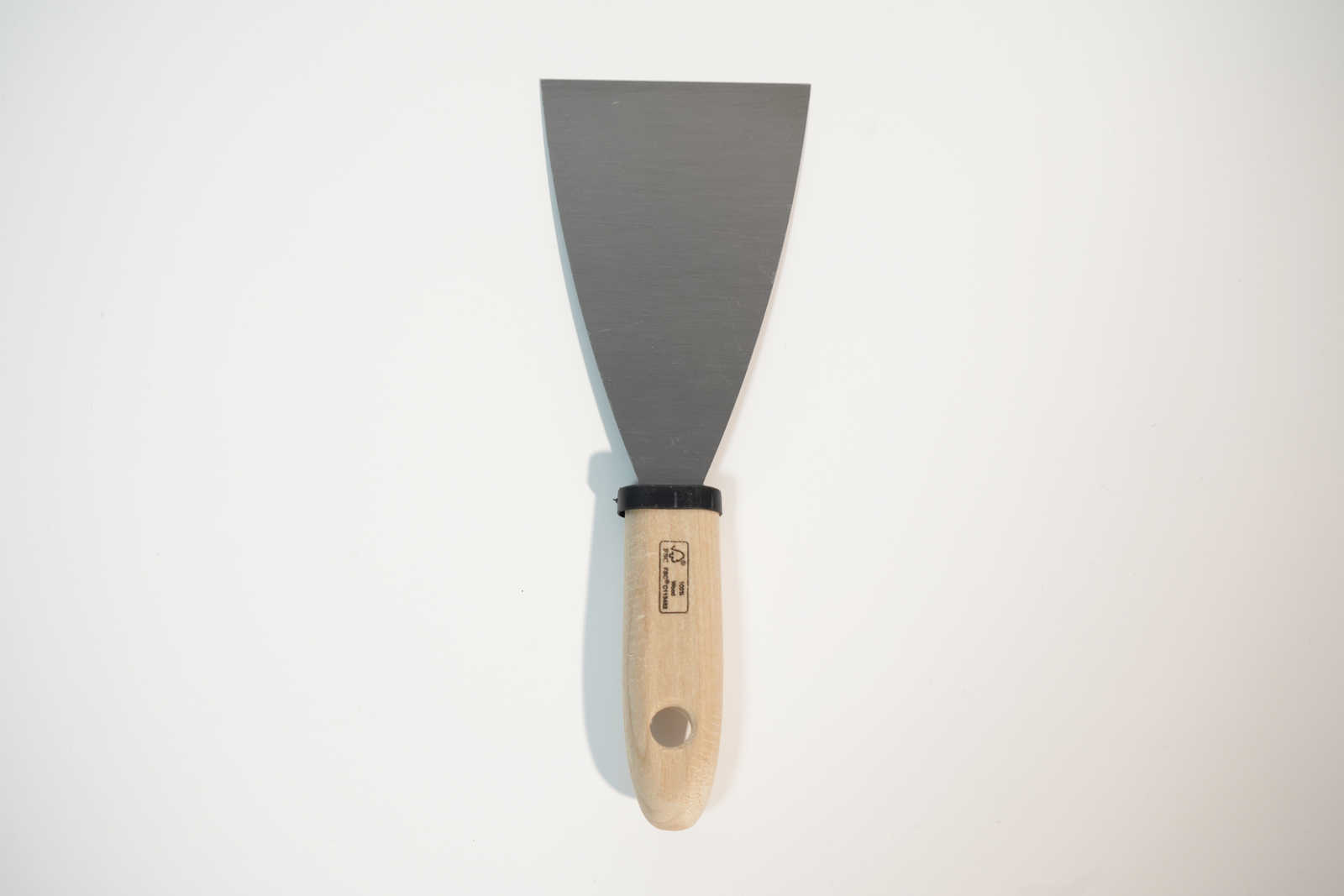             Painter spatula 80mm with flexible steel blade & wooden handle
        