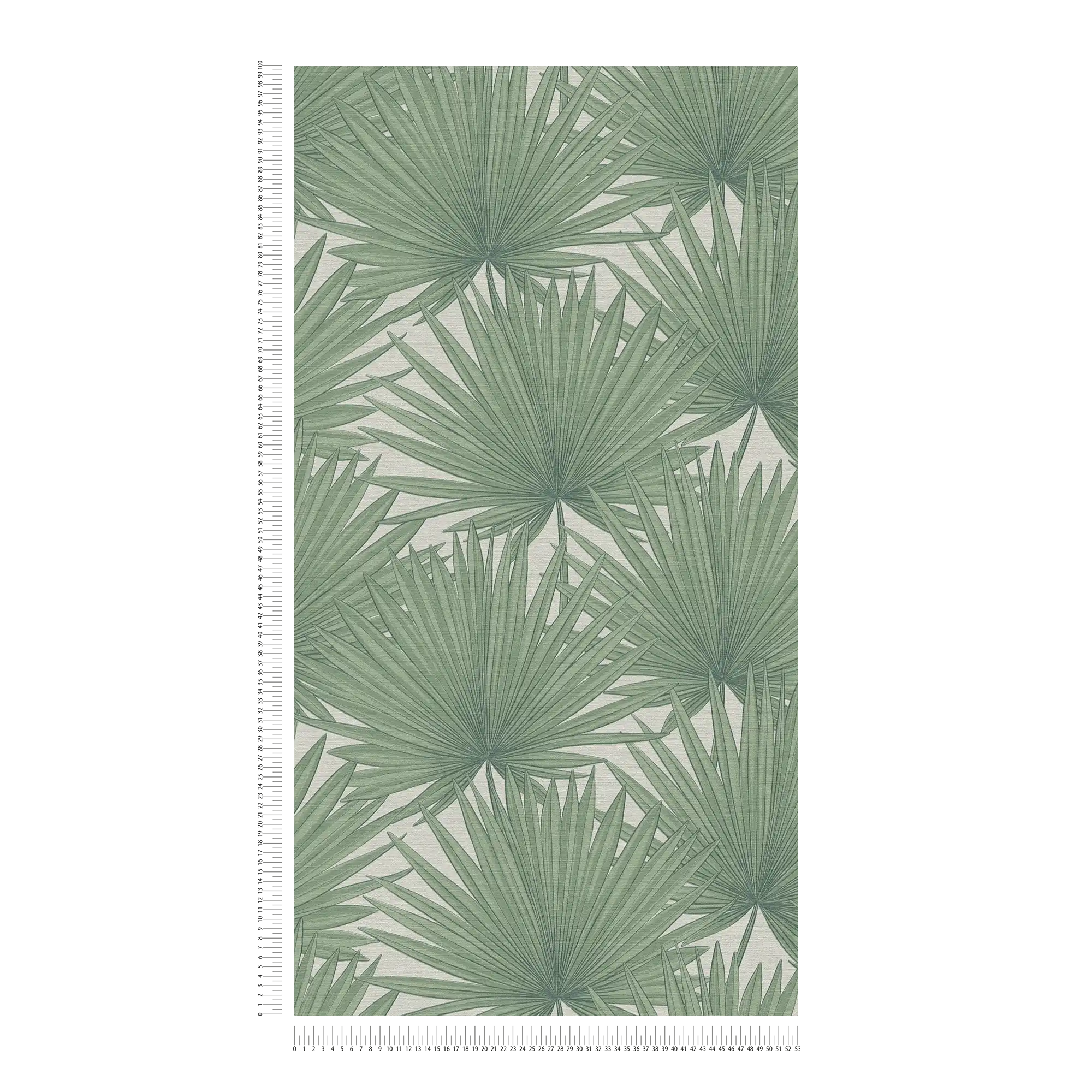             Papier peint intissé style jungle - vert, blanc
        