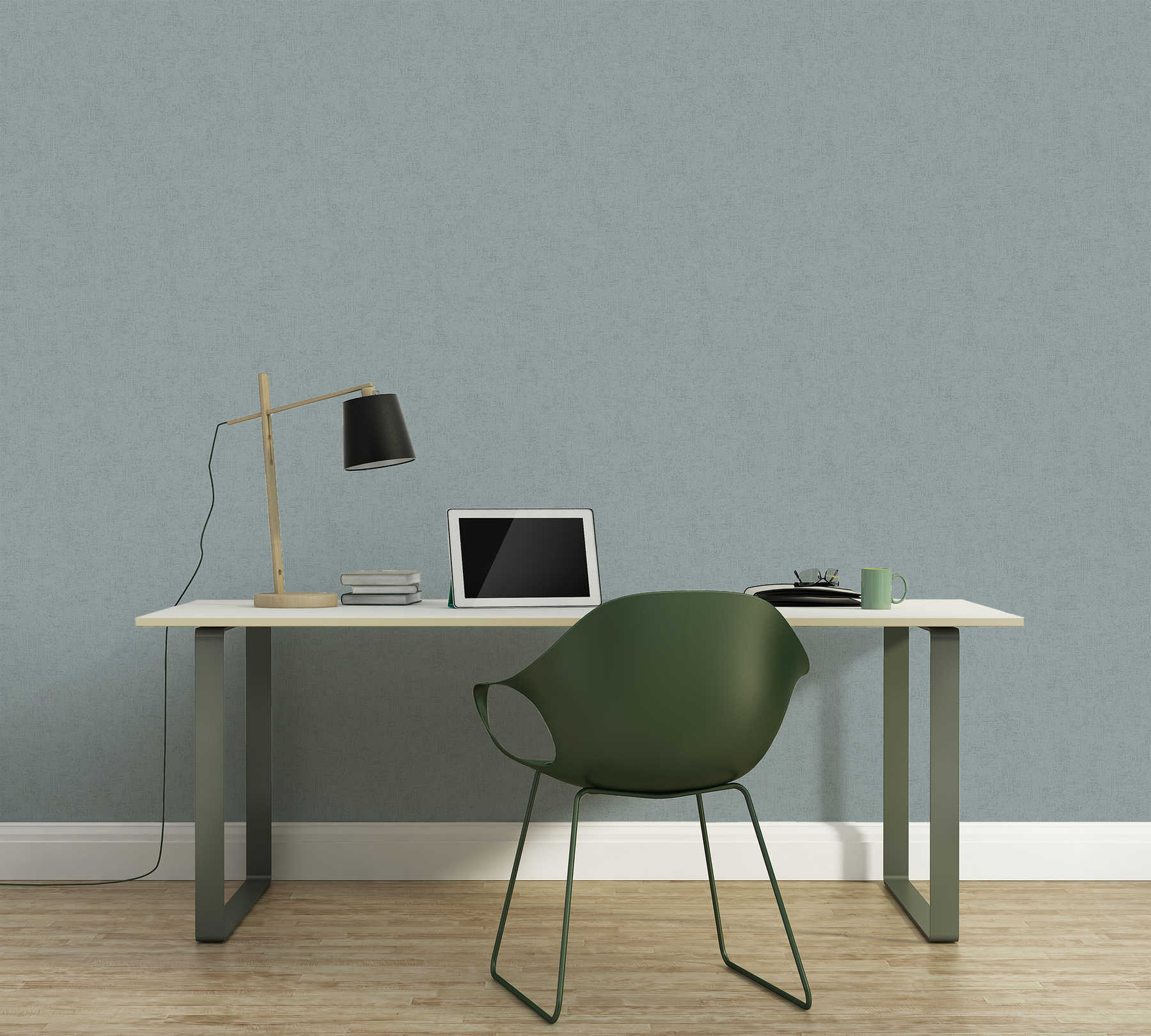             Wallpaper green-grey with texture embossing & gloss effect - green, metallic
        