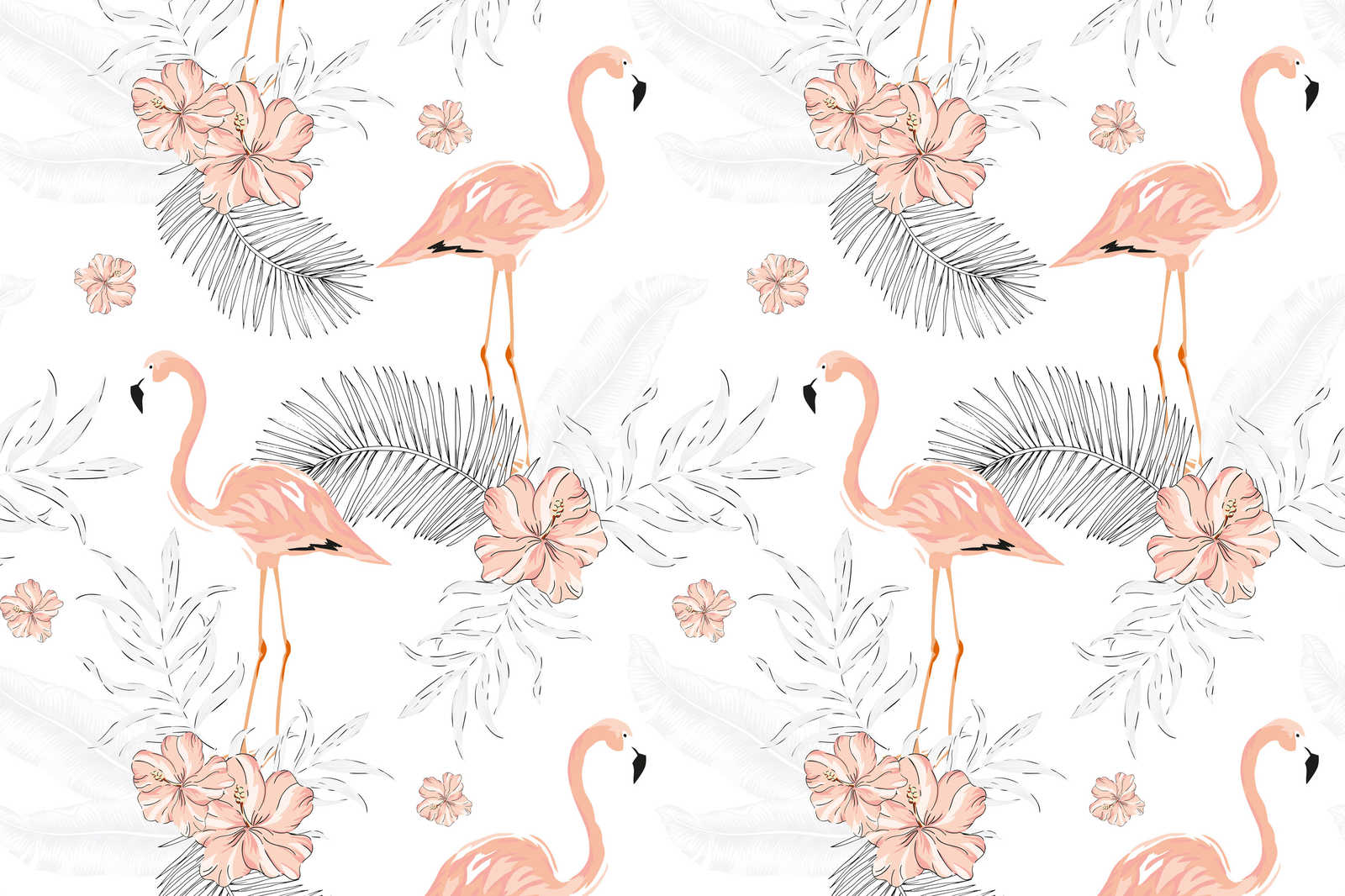             Canvas Flamingo's & Tropische Planten - 0,90 m x 0,60 m
        