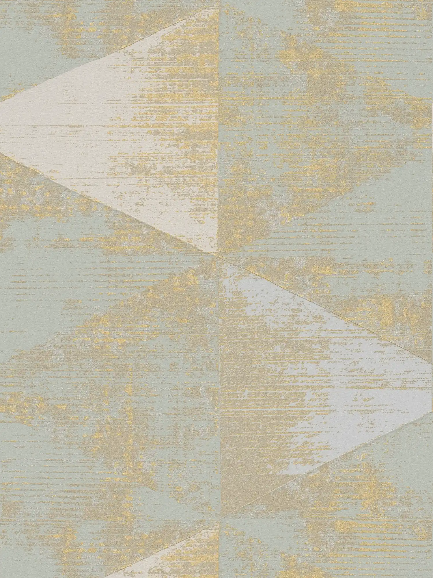 Non-woven wallpaper facets pattern with metallic accent - metallic, cream, beige
