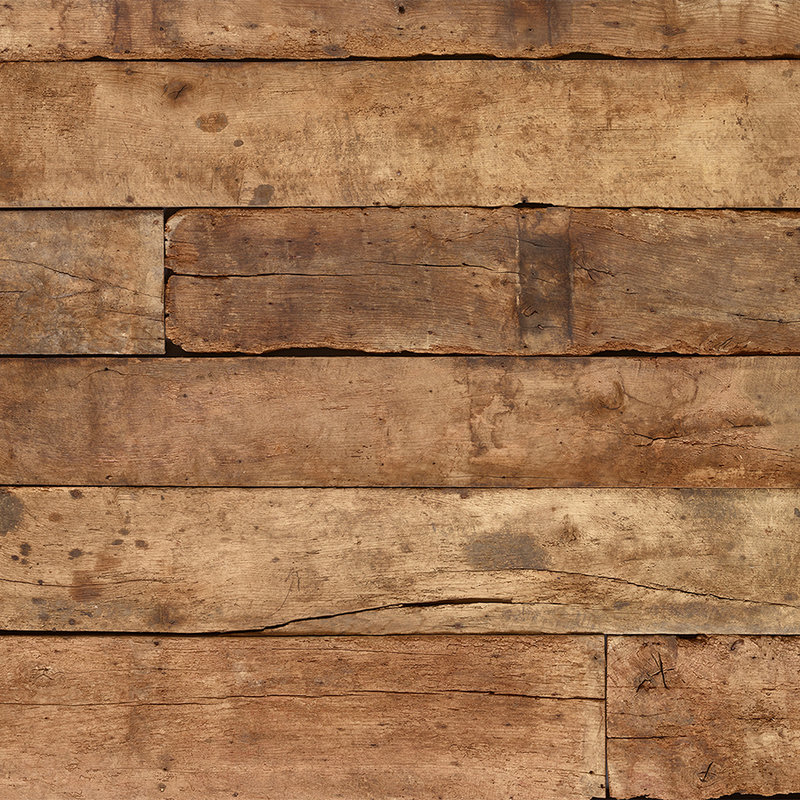 Photo wallpaper dark oak boards - Matt smooth fleece
