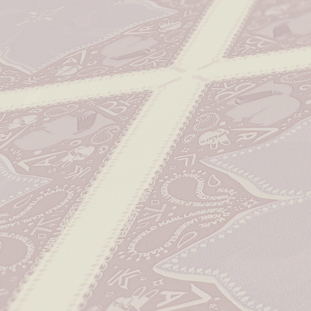             Wallpaper Karl LAGERFELD tie pattern - pink
        