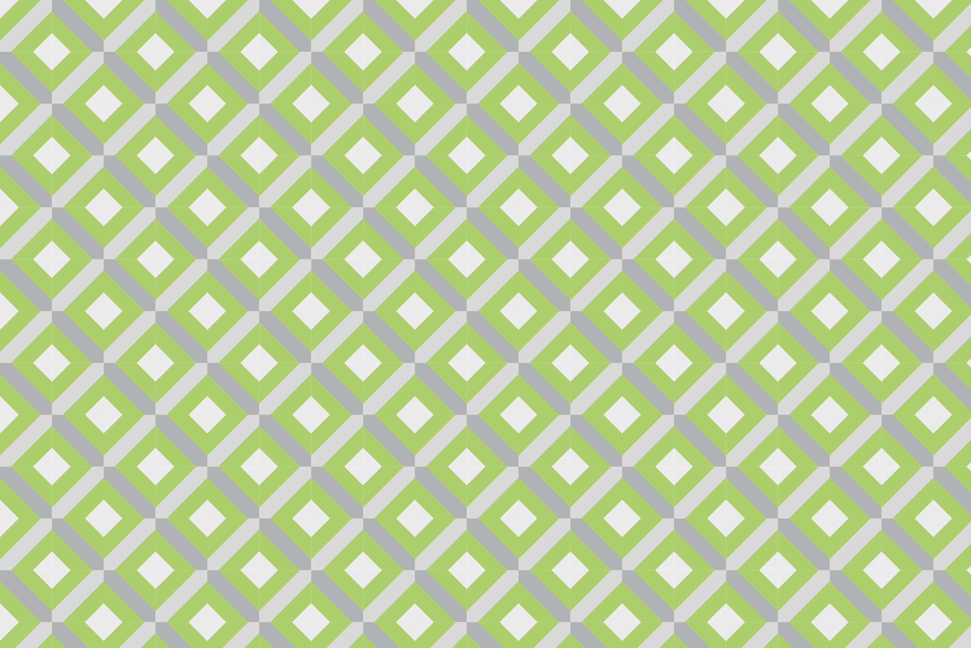             Design muurschildering doosmotief met kleine vierkantjes groen op structuurvlies
        