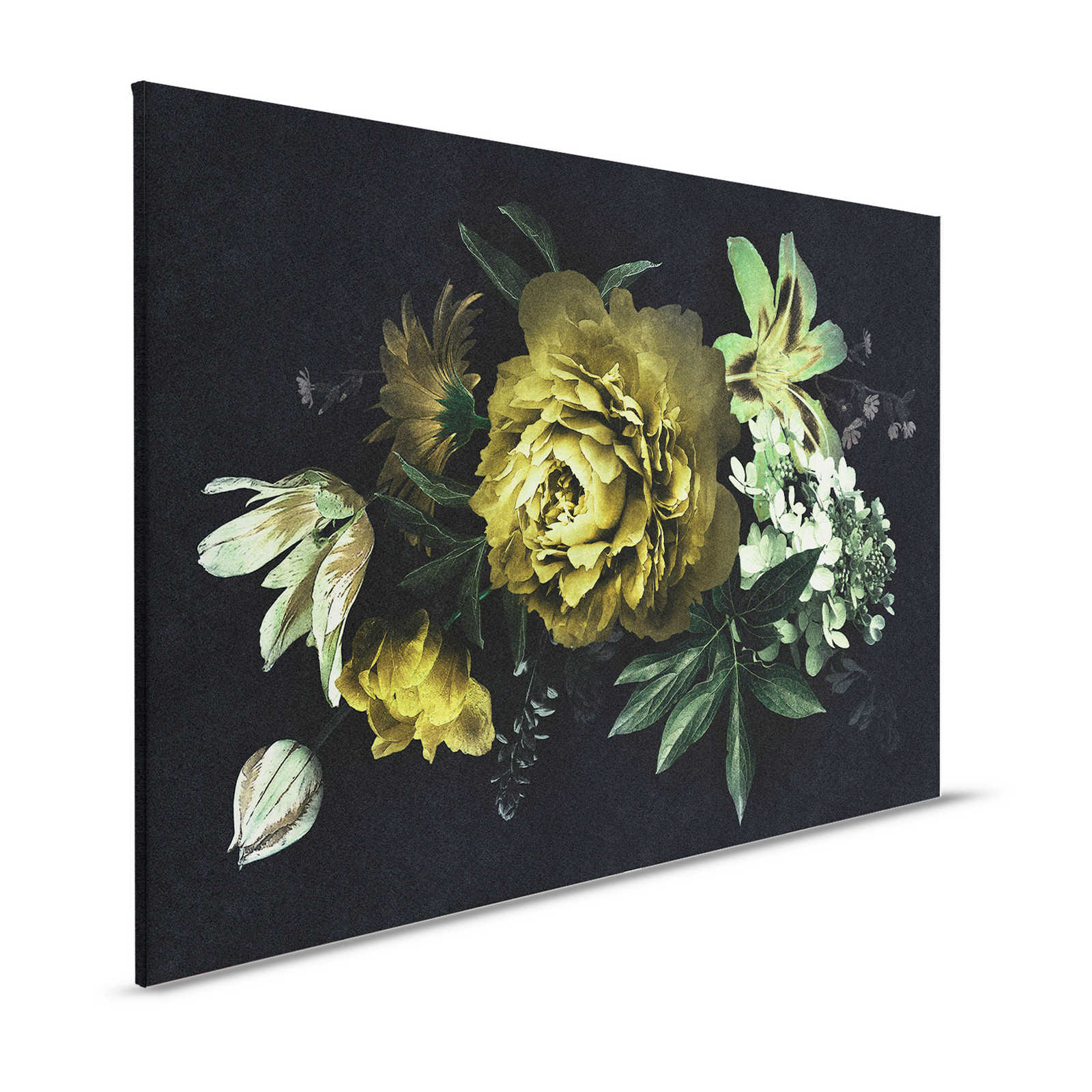         Drama queen 2 - Bouquet canvas picture in cardboard structure in green - 0.90 m x 0.60 m
    
