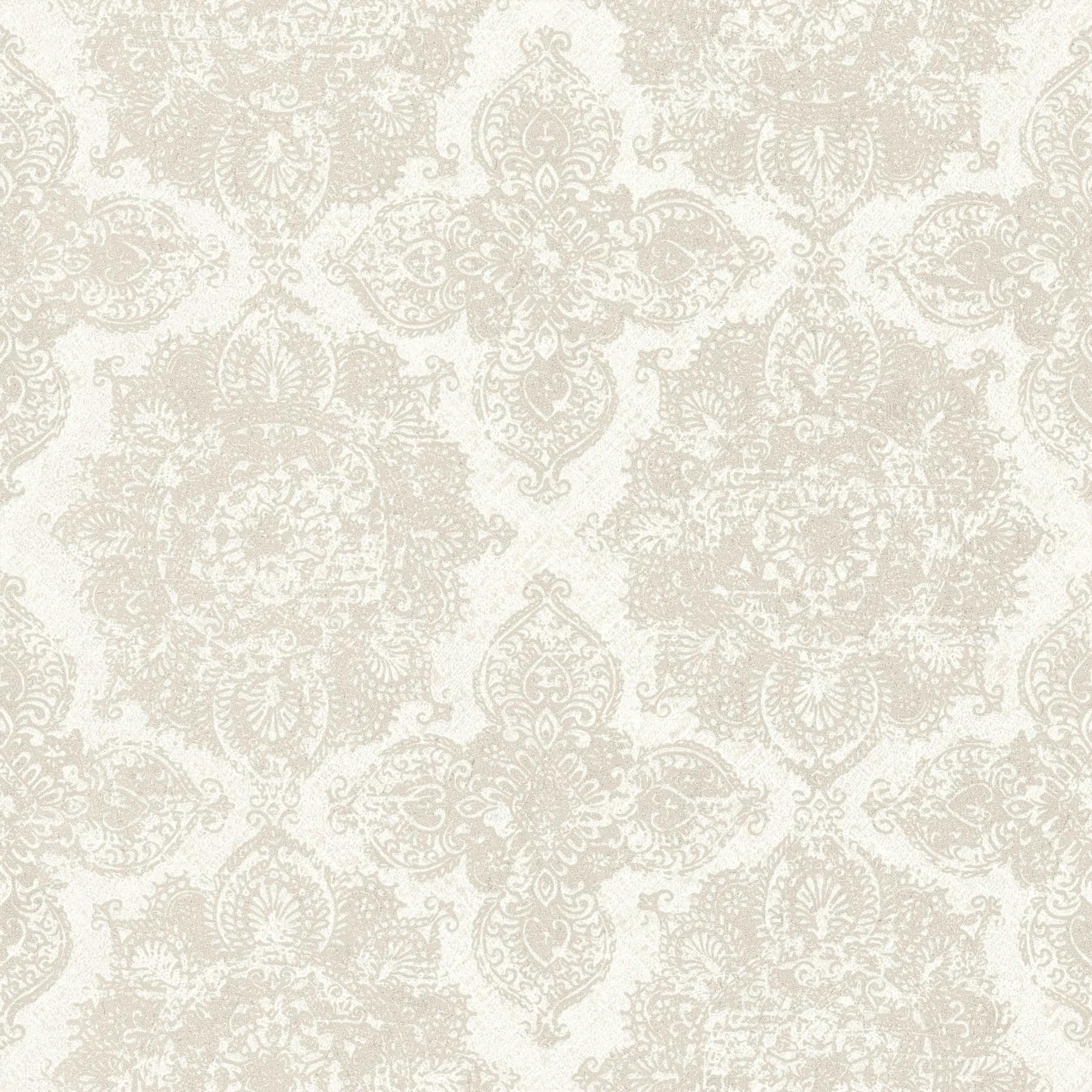 Bohemian wallpaper with detailed design - beige, grey
