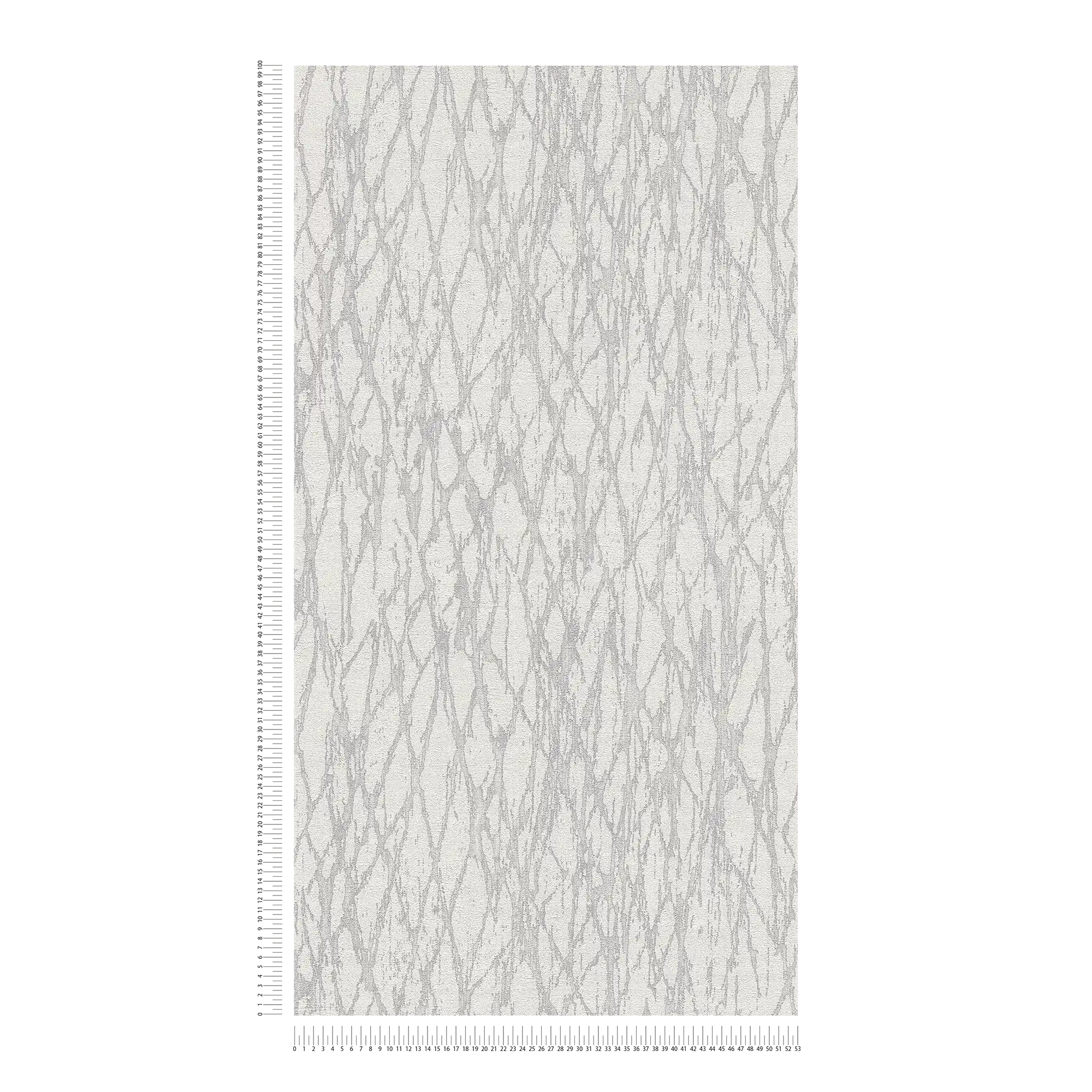             Vliesbehang met abstract lijnenpatroon licht glanzend - wit, grijs, zilver
        