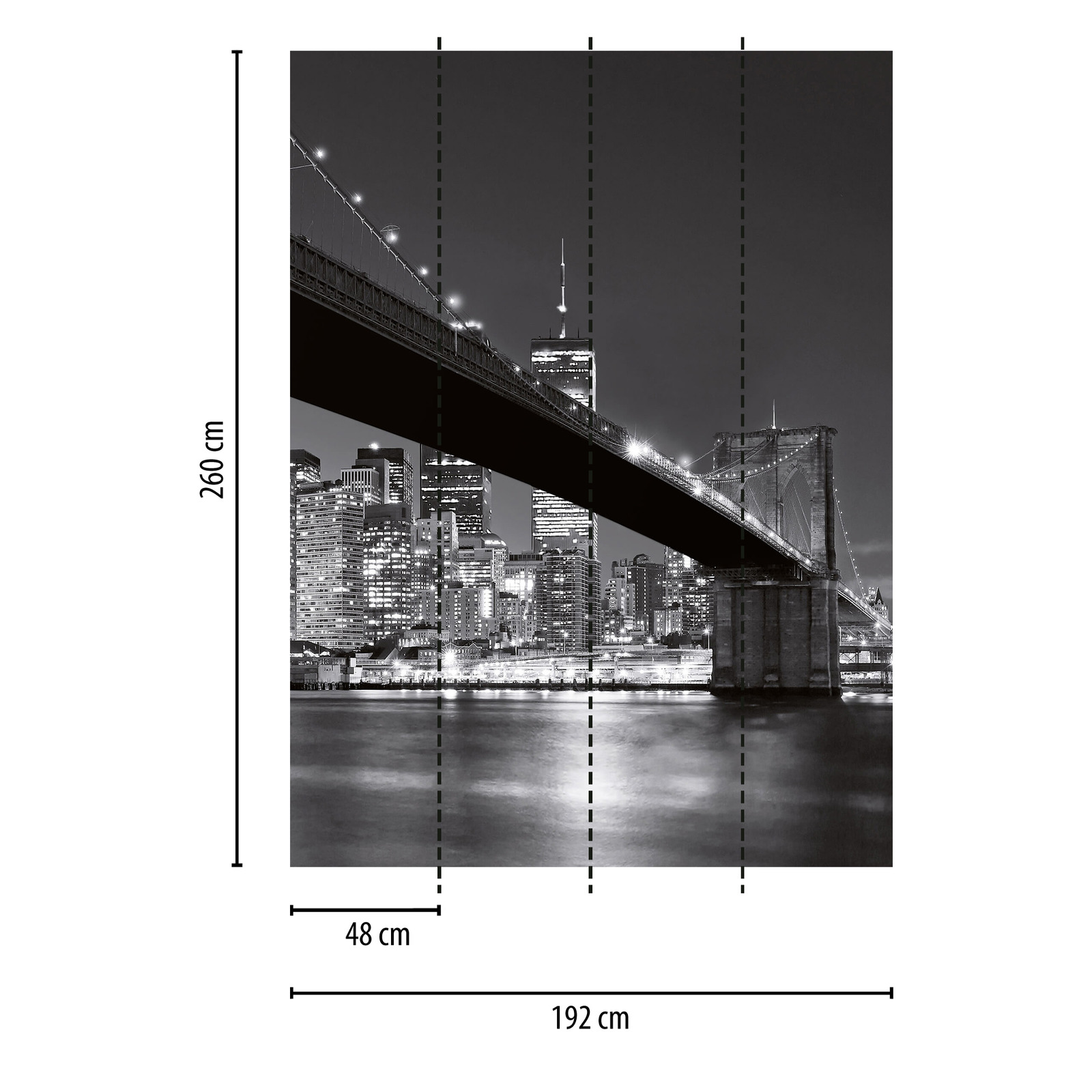             Papier peint panoramique Brooklyn Bridge New York, portrait
        