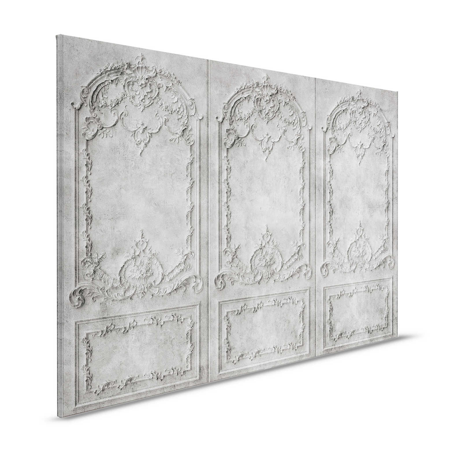 Versailles 2 - Canvas painting Wooden panels Grey in Baroque style - 1.20 m x 0.80 m
