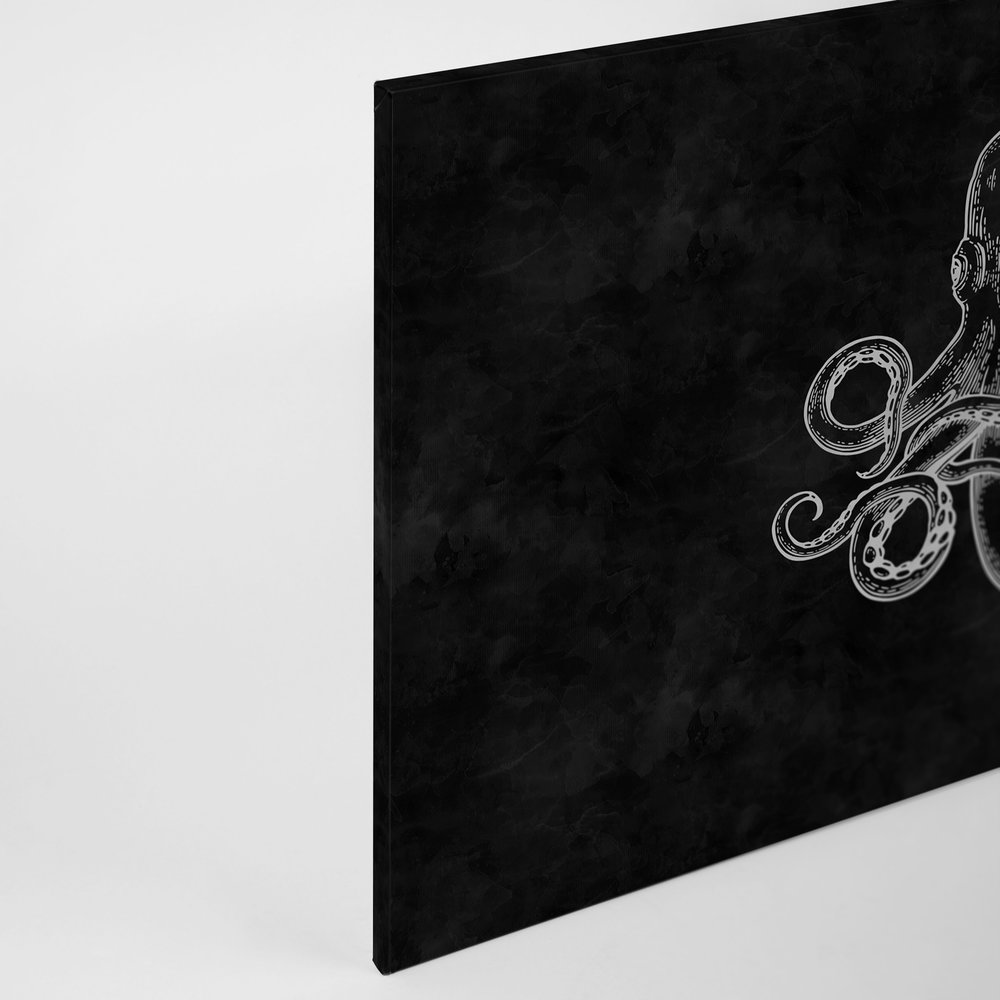             Tela bianca e nera Octopus & Blackboard Look - 0,90 m x 0,60 m
        