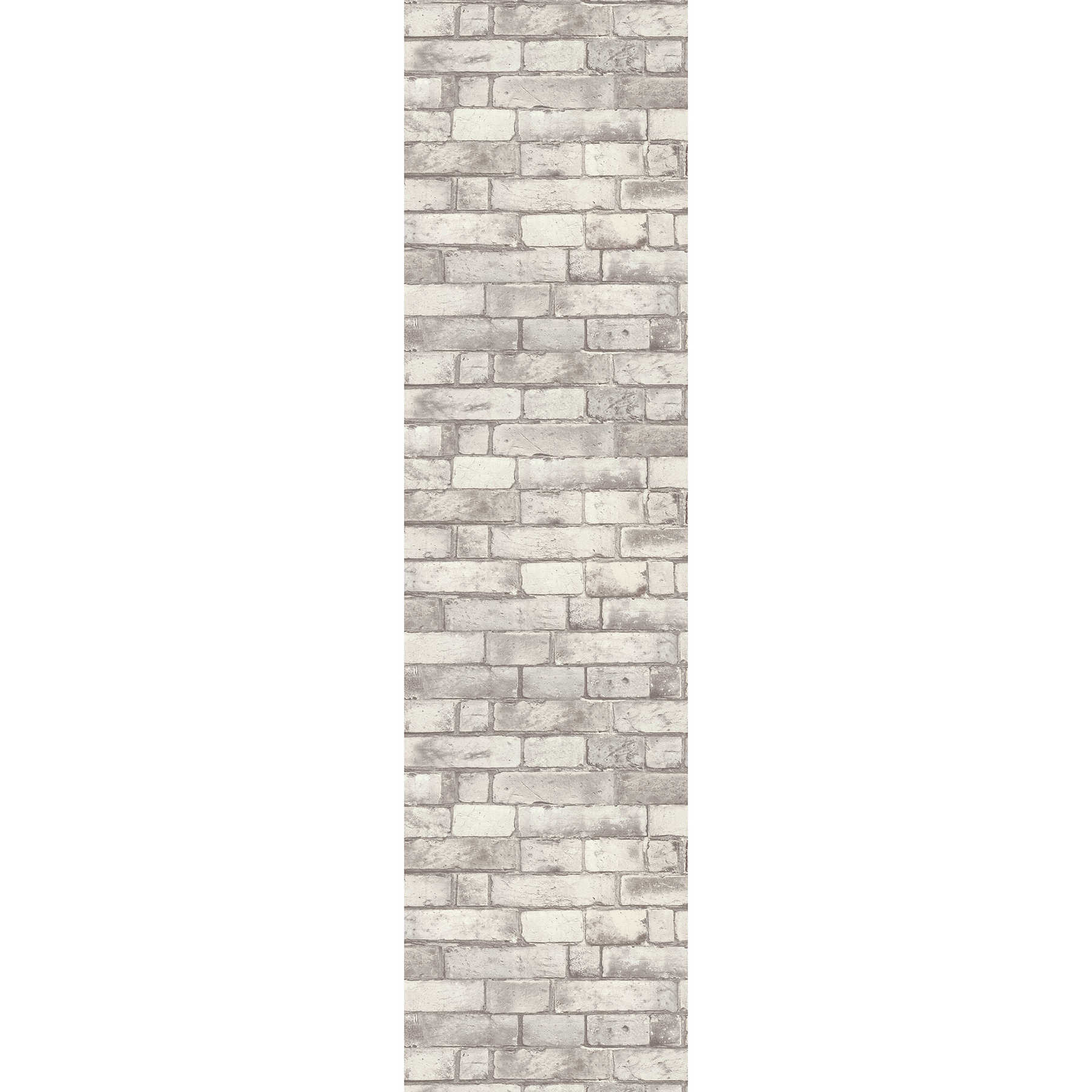 Non-woven wallpaper brick wall in 3D design - grey, white

