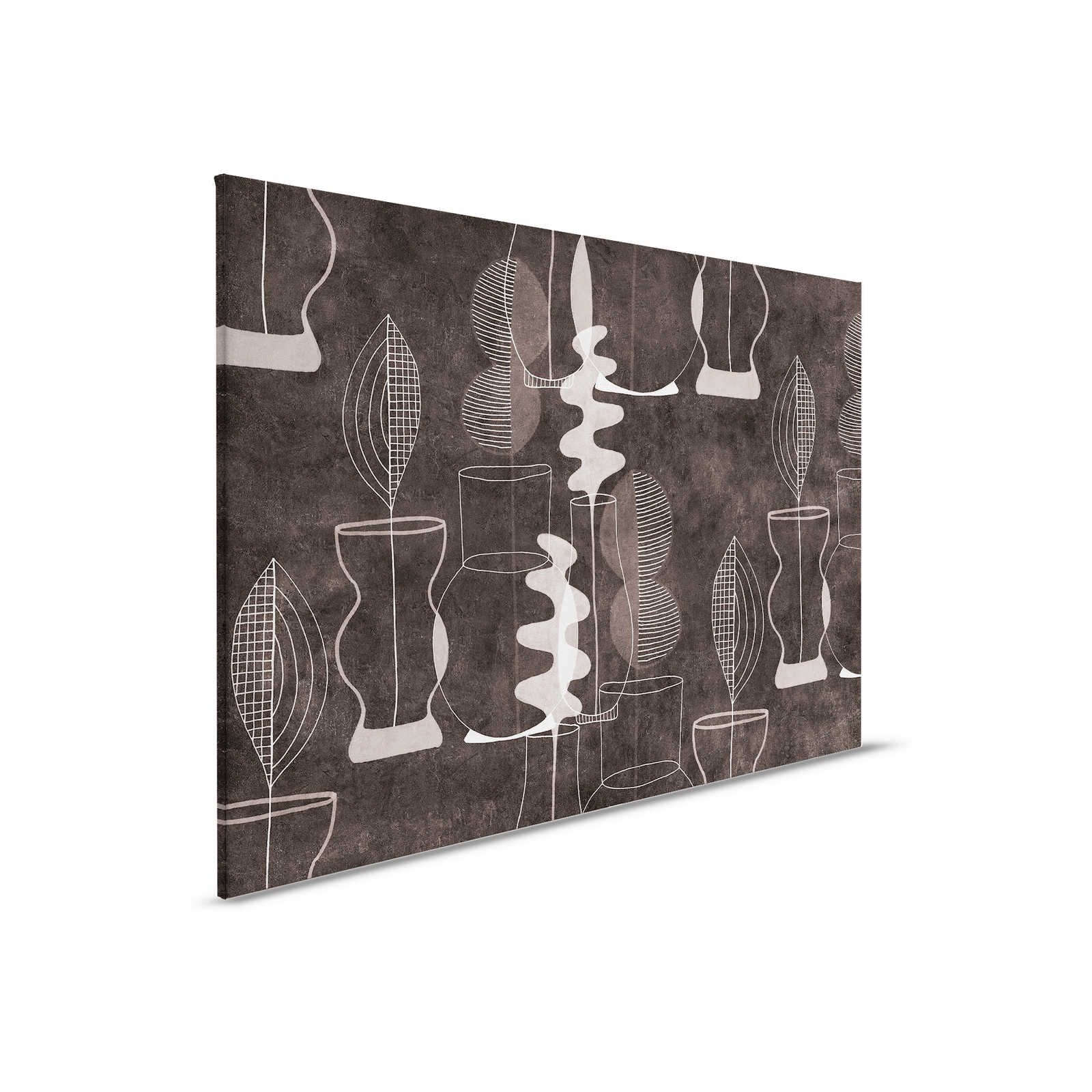         Pablos Room 2 - Black Canvas Painting Line Art Retro Pattern - 0.90 m x 0.60 m
    