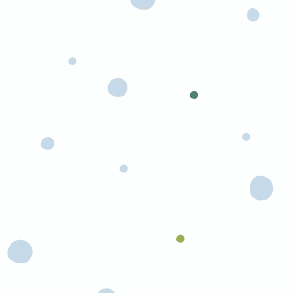             Nursery wallpaper dots - blue, white, green
        