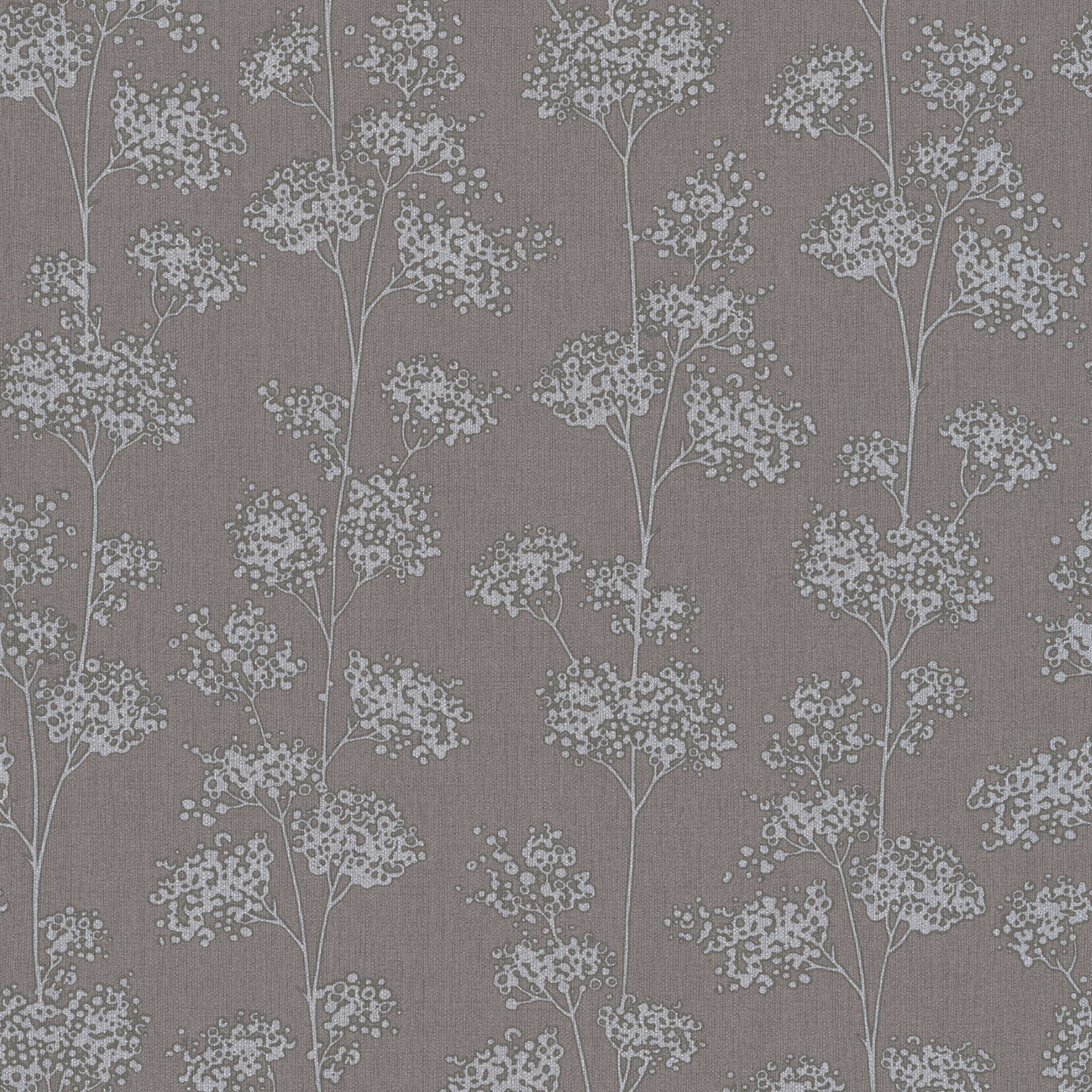 Linen optics wallpaper country style & nature motif - Brown, Metallic
