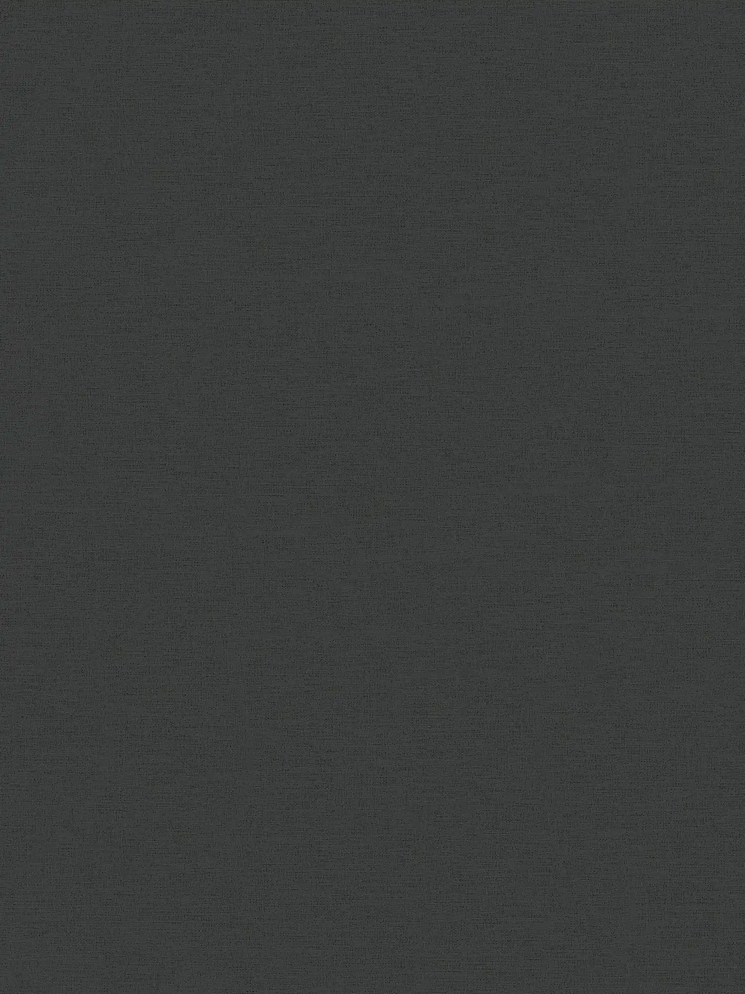 Papier peint noir uni avec structure textile gaufrée

