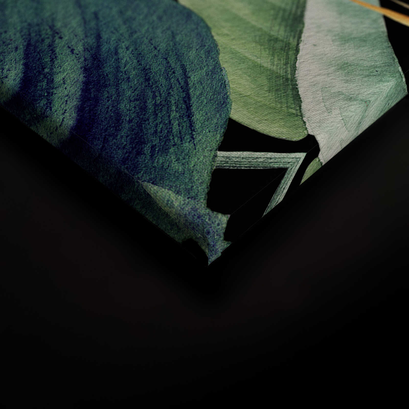             Quadro su tela Motivo della giungla dipinto con foglie - 0,90 m x 0,60 m
        