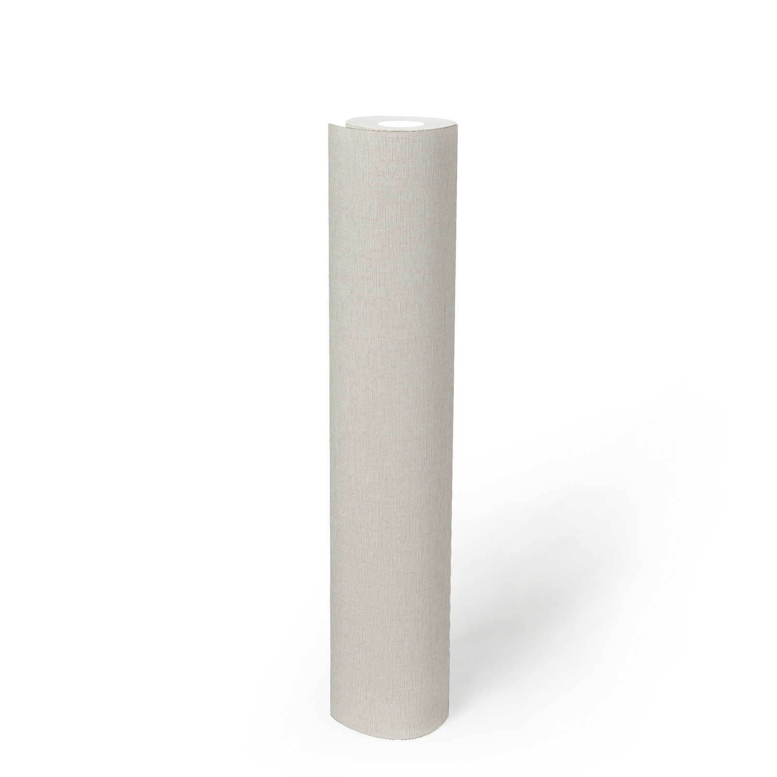             Plain non-woven wallpaper with structure design, matt - cream, white
        