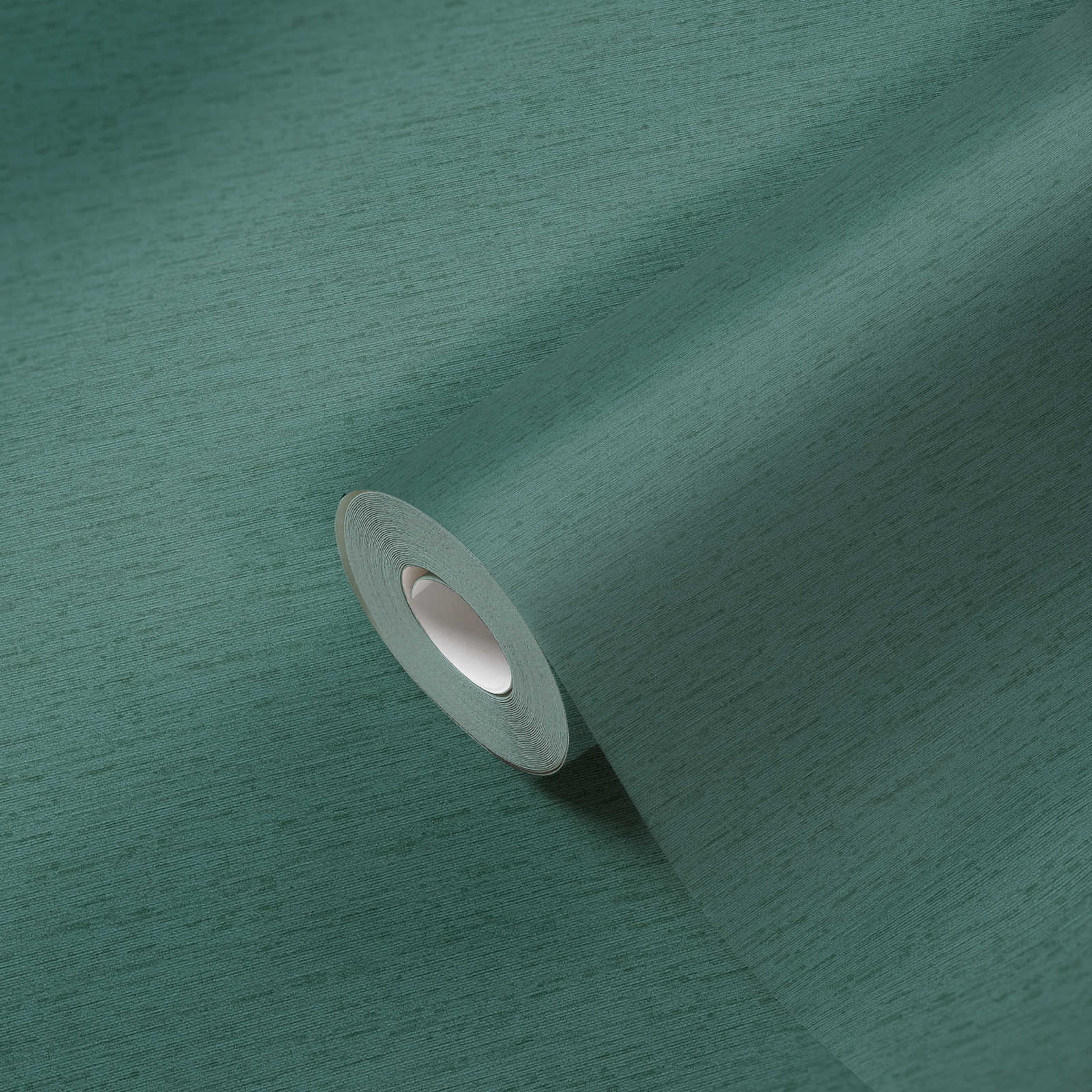             papier peint en papier intissé uni à structure tissée, mat - pétrole, vert
        