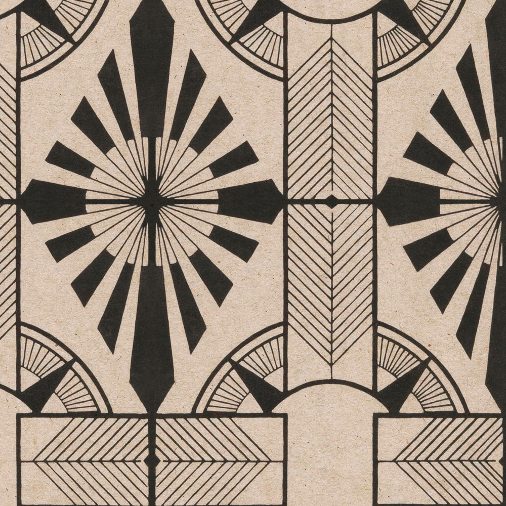             Astoria 2 - Retro Behang Art Deco Patroon Zwart & Beige
        