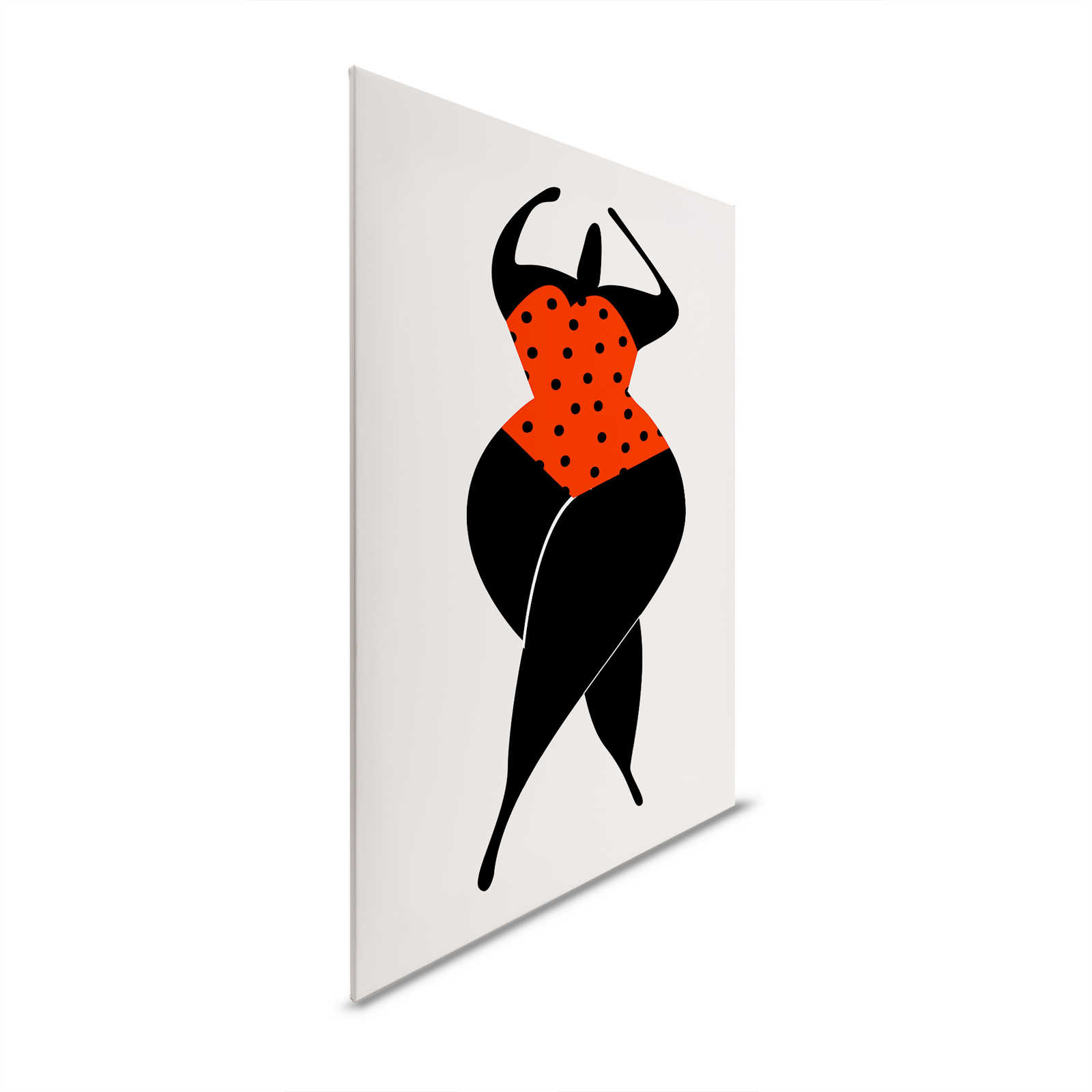 Tableau d'art sur toile Femme en maillot de bain | rouge - 1,20 m x 0,80 m
