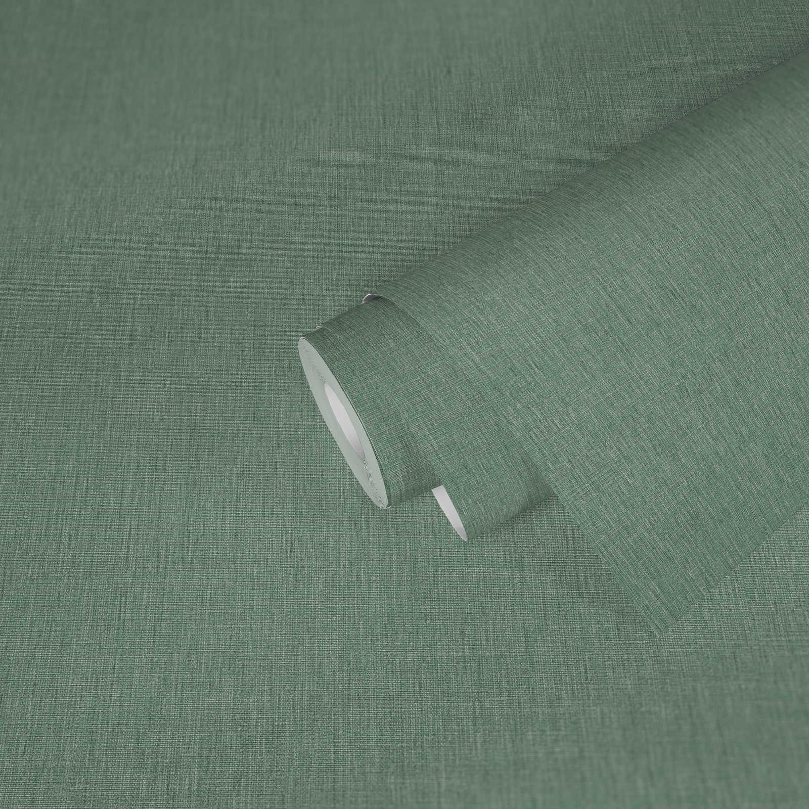             Plain wallpaper in textile look with texture - green
        