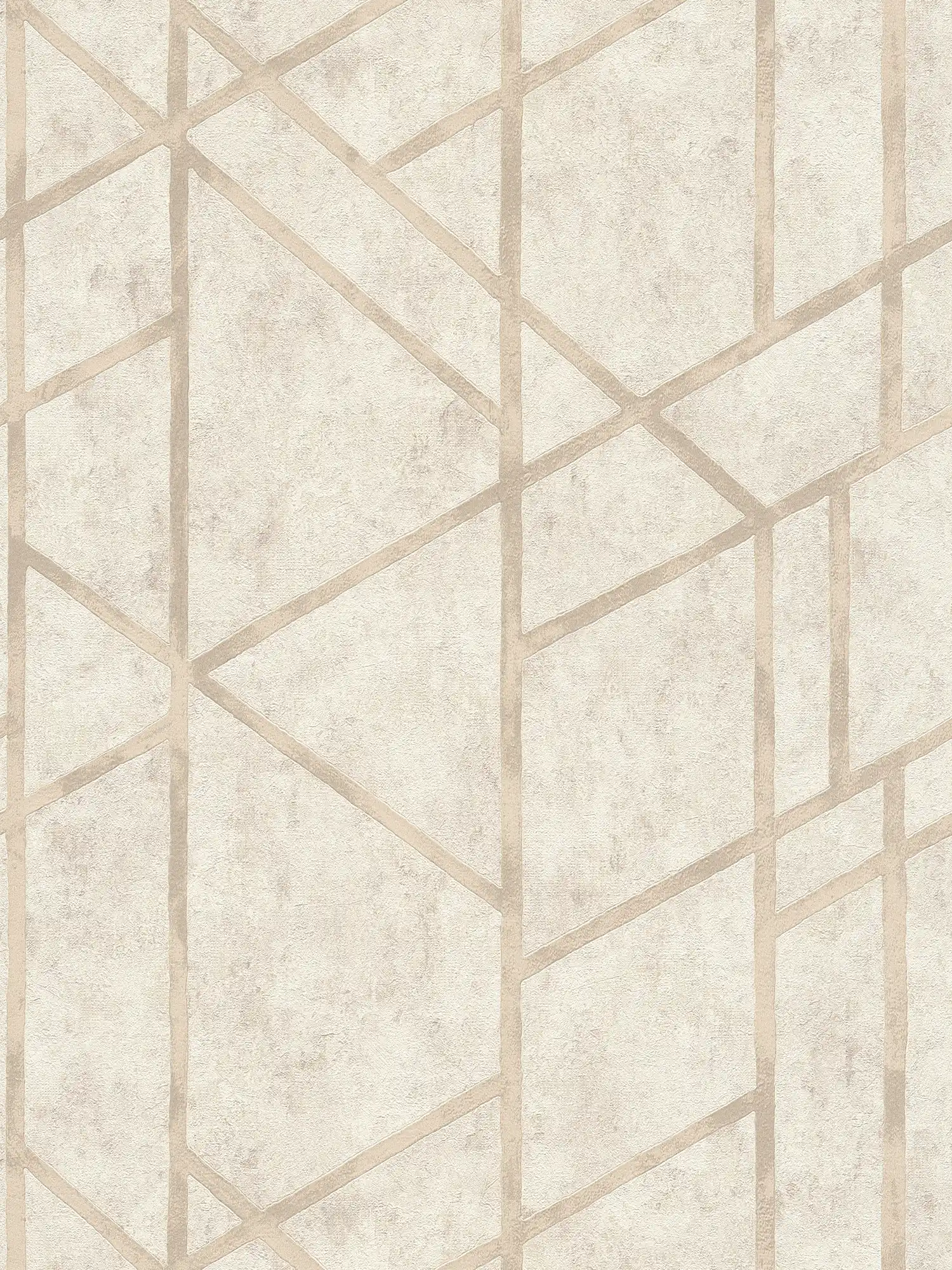 Concrete wallpaper with golden lines pattern - cream
