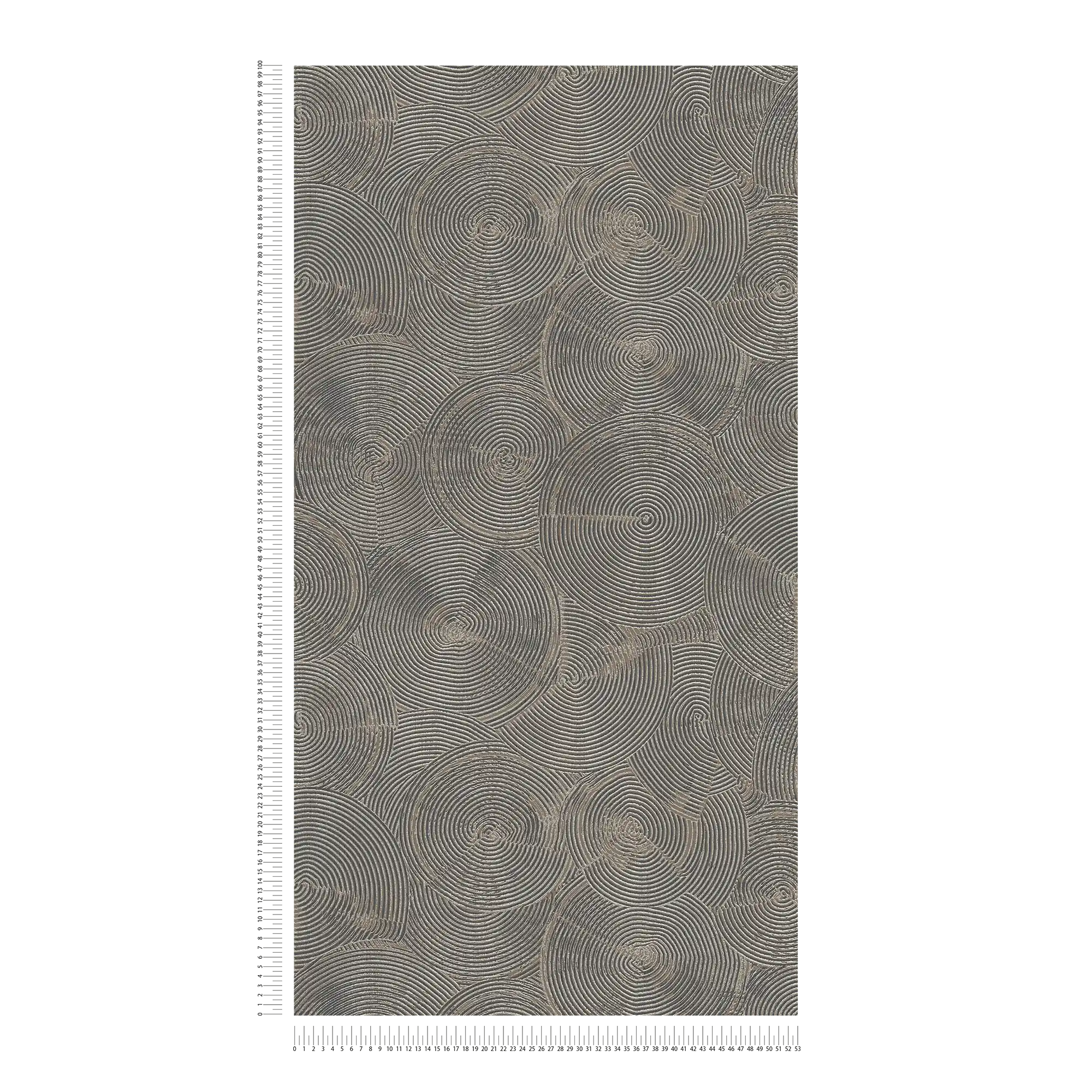             Papier peint aspect plâtre moderne avec effet métallique - marron, métallique, noir
        