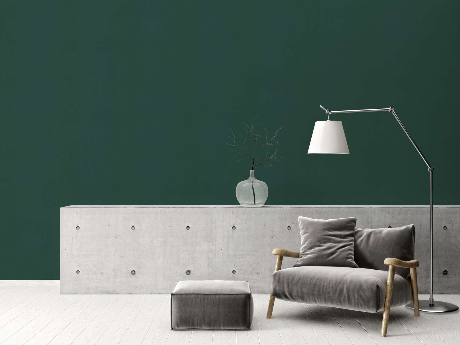             Plain wallpaper with matt textile texture - green, dark green
        
