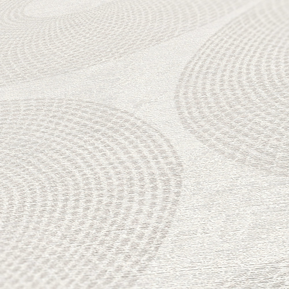             Ethno wallpaper circles with structure design - grey
        