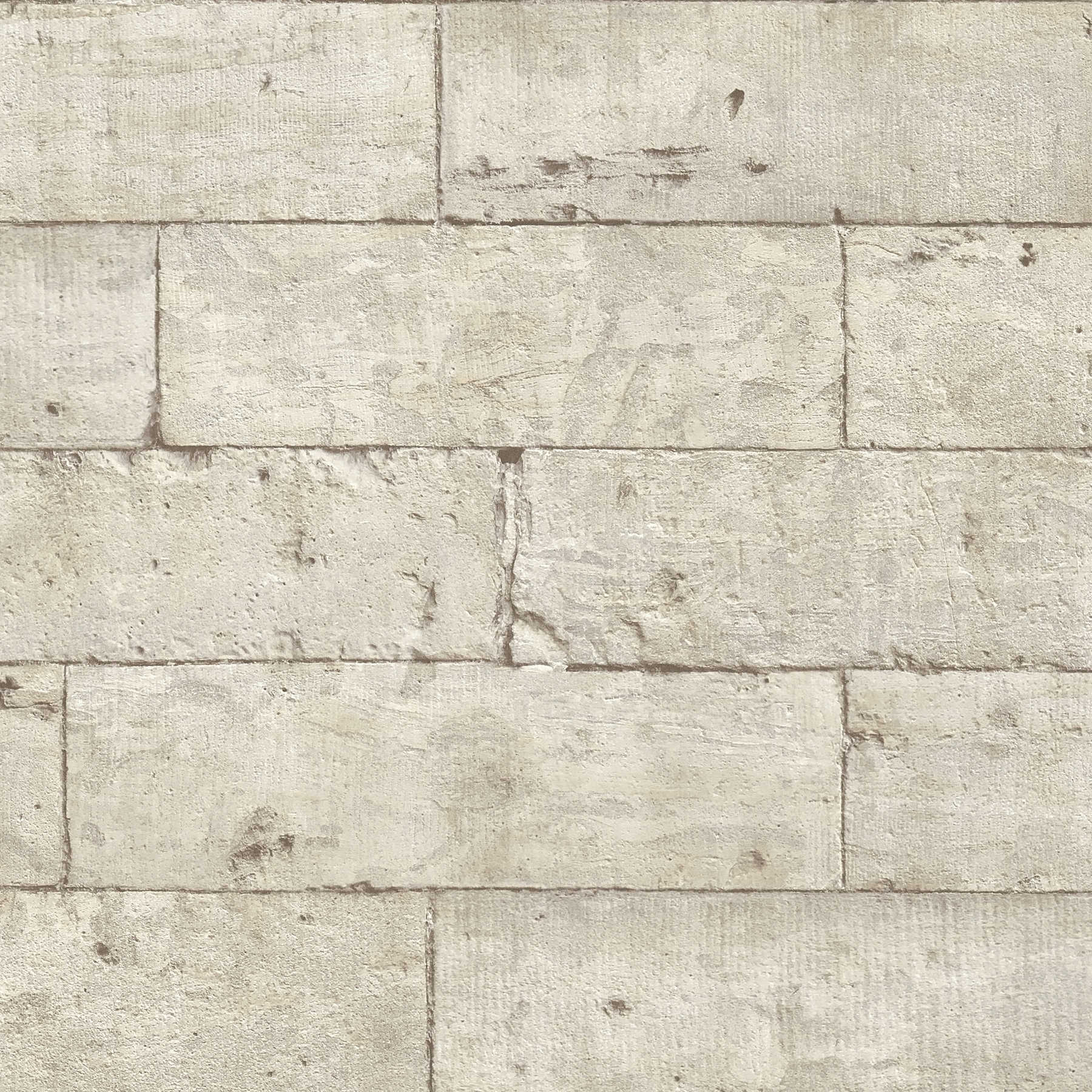             Carta da parati 3D in pietra calcarea in muratura - beige, crema
        