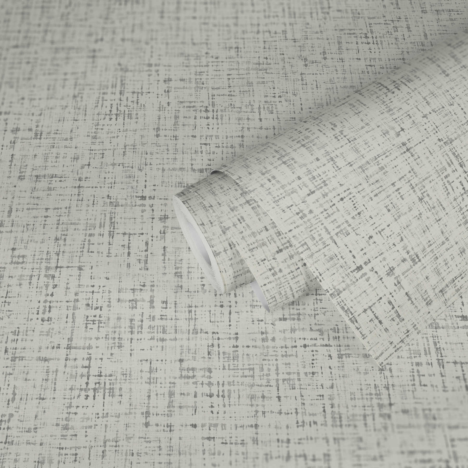             papel pintado no tejido de aspecto textil moteado con diseño de tweed - blanco, gris
        