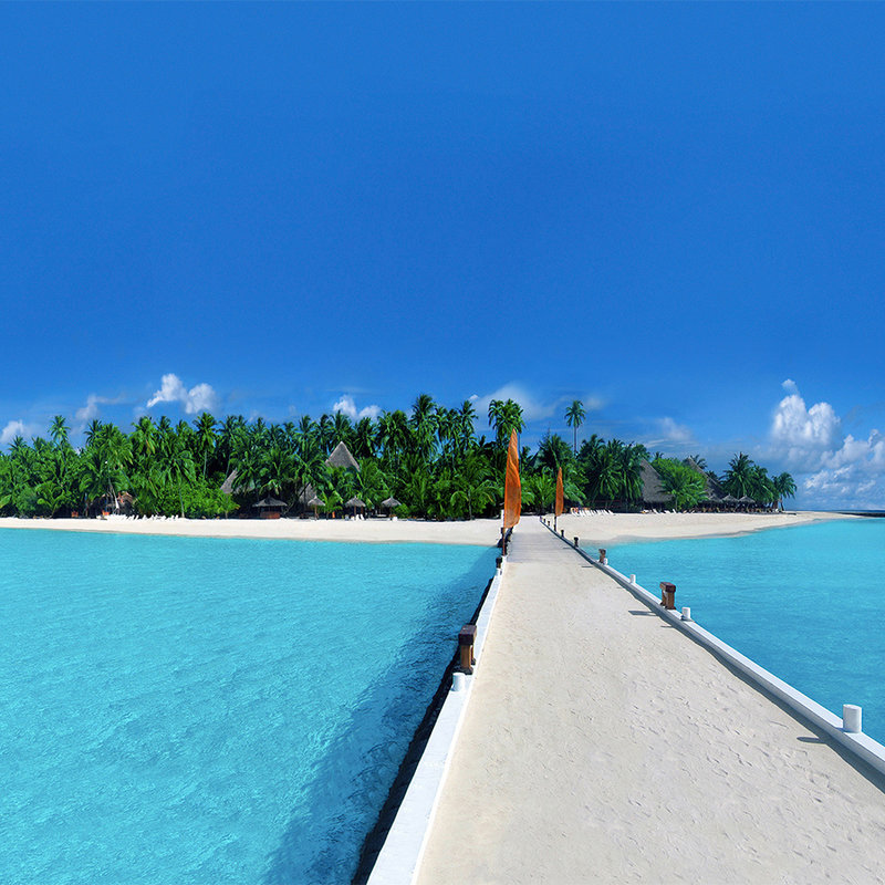 Photo wallpaper Island with jetty to the beach - Premium smooth fleece
