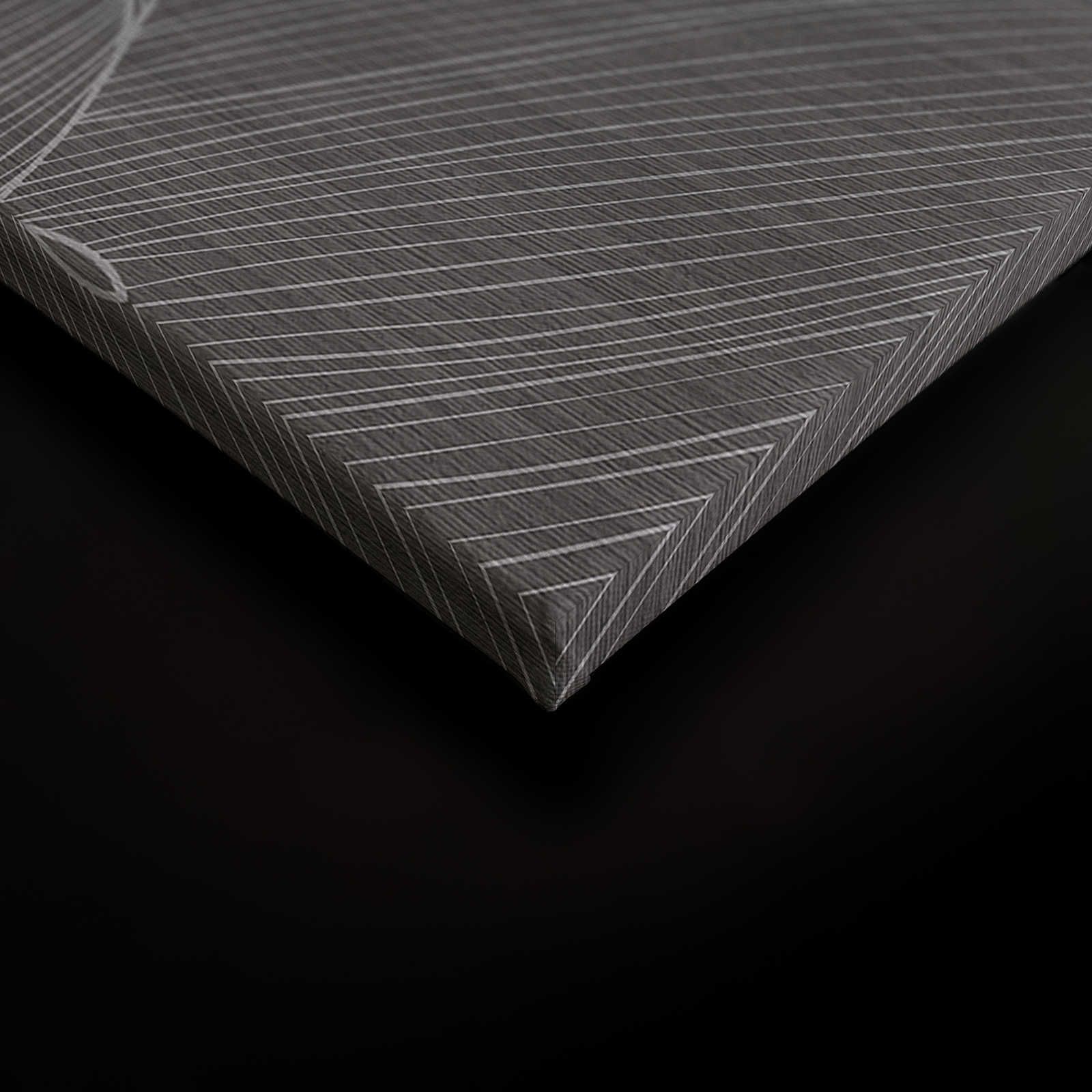             Secret Place 1 - Quadro su tela monocromatica Fiori, nero e grigio - 0,90 m x 0,60 m
        
