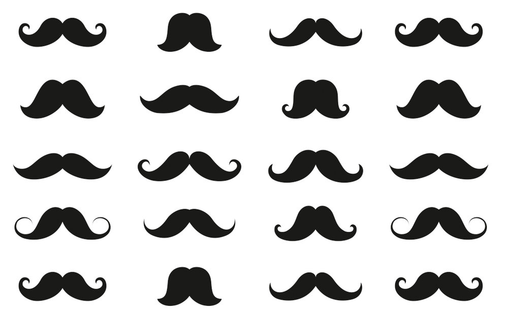             Papier peint Mustache motif moustache cool - noir et blanc - intissé structuré
        