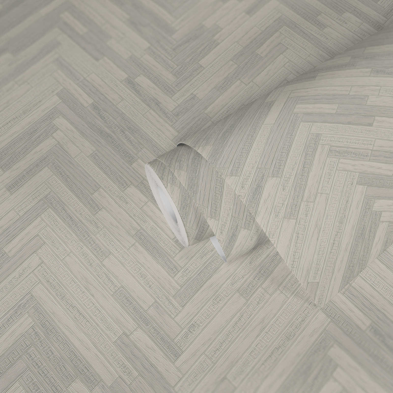             VERSACE Home Papier peint aspect bois élégant - gris, blanc
        
