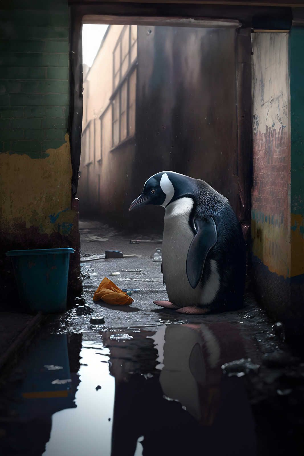             KI Canvas schilderij »verloren pinguïn« - 60 cm x 90 cm
        