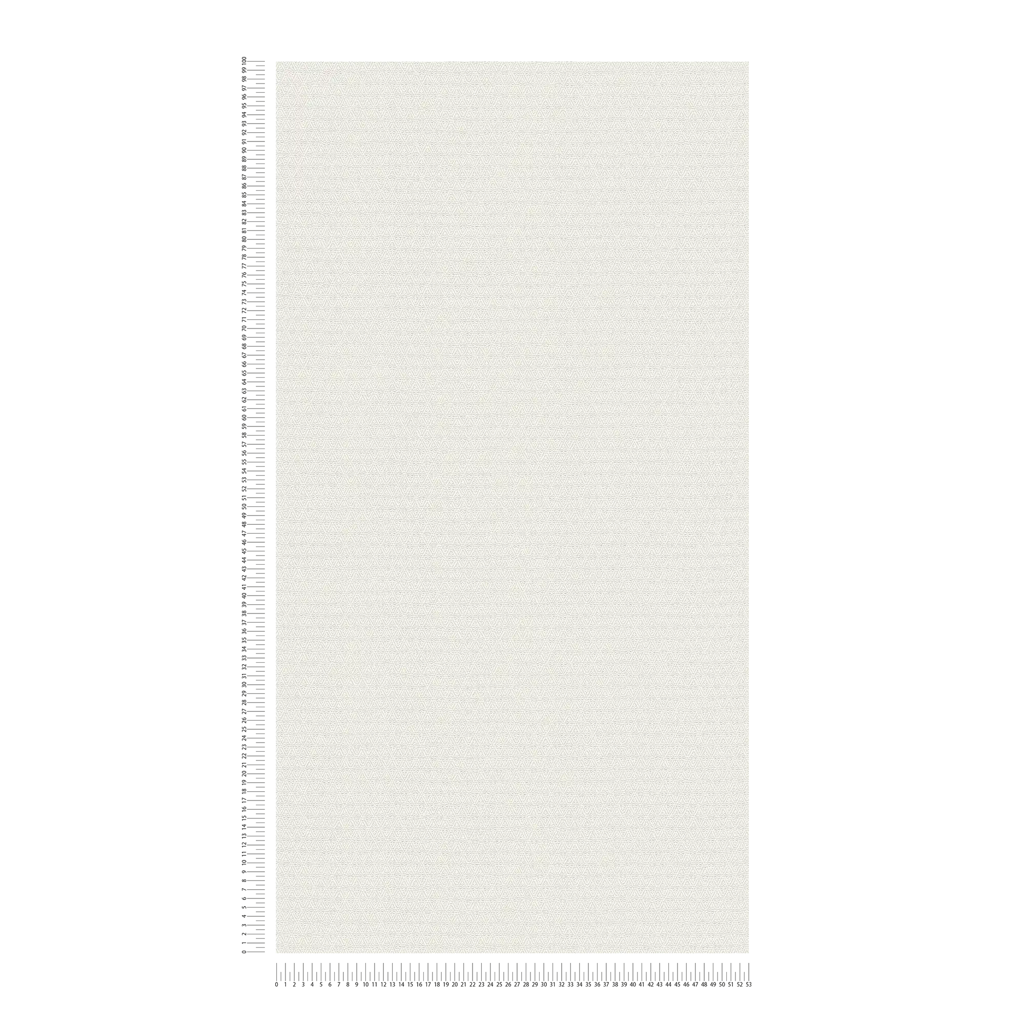             Papier peint uni avec motif structuré en losange - crème, blanc
        