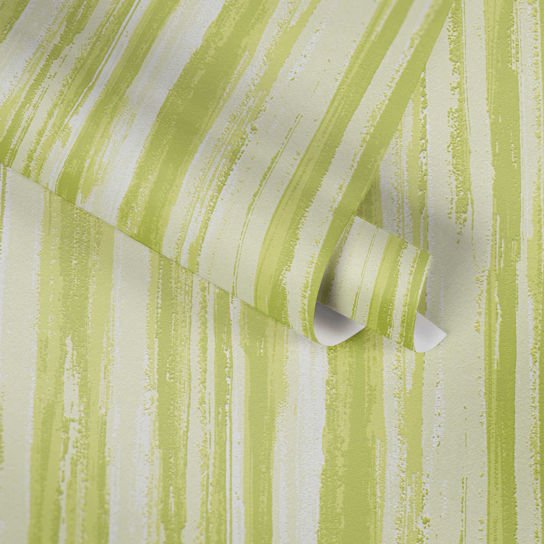             Green wallpaper with natural line pattern - green, white
        